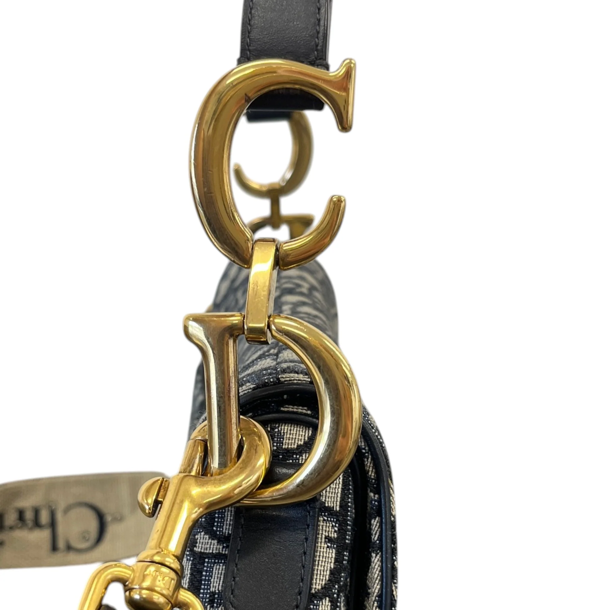 Women's Oblique Saddle Handbag Navy - Image 13