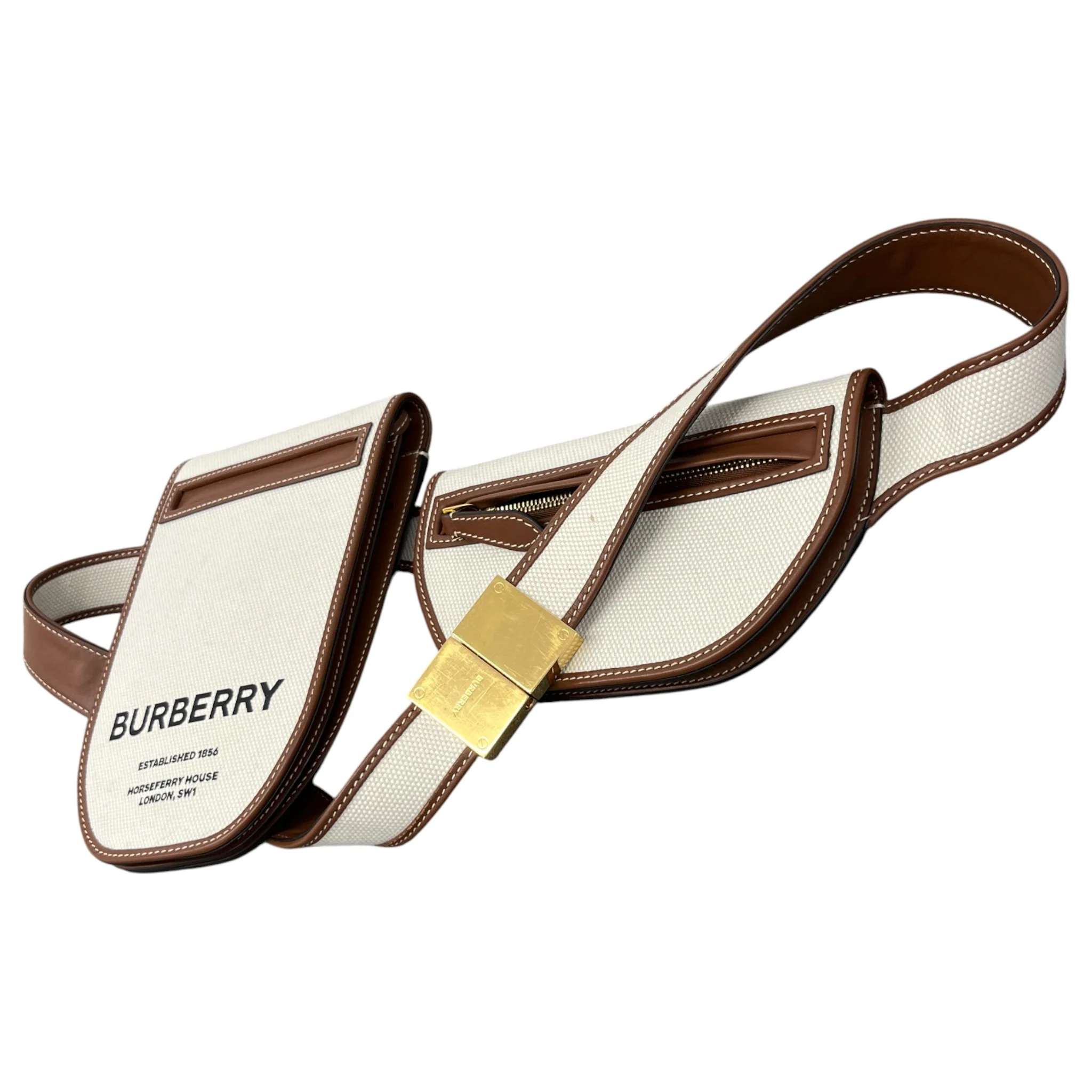 Women's Olympia Canvas Belt Bag Brown - Image 5