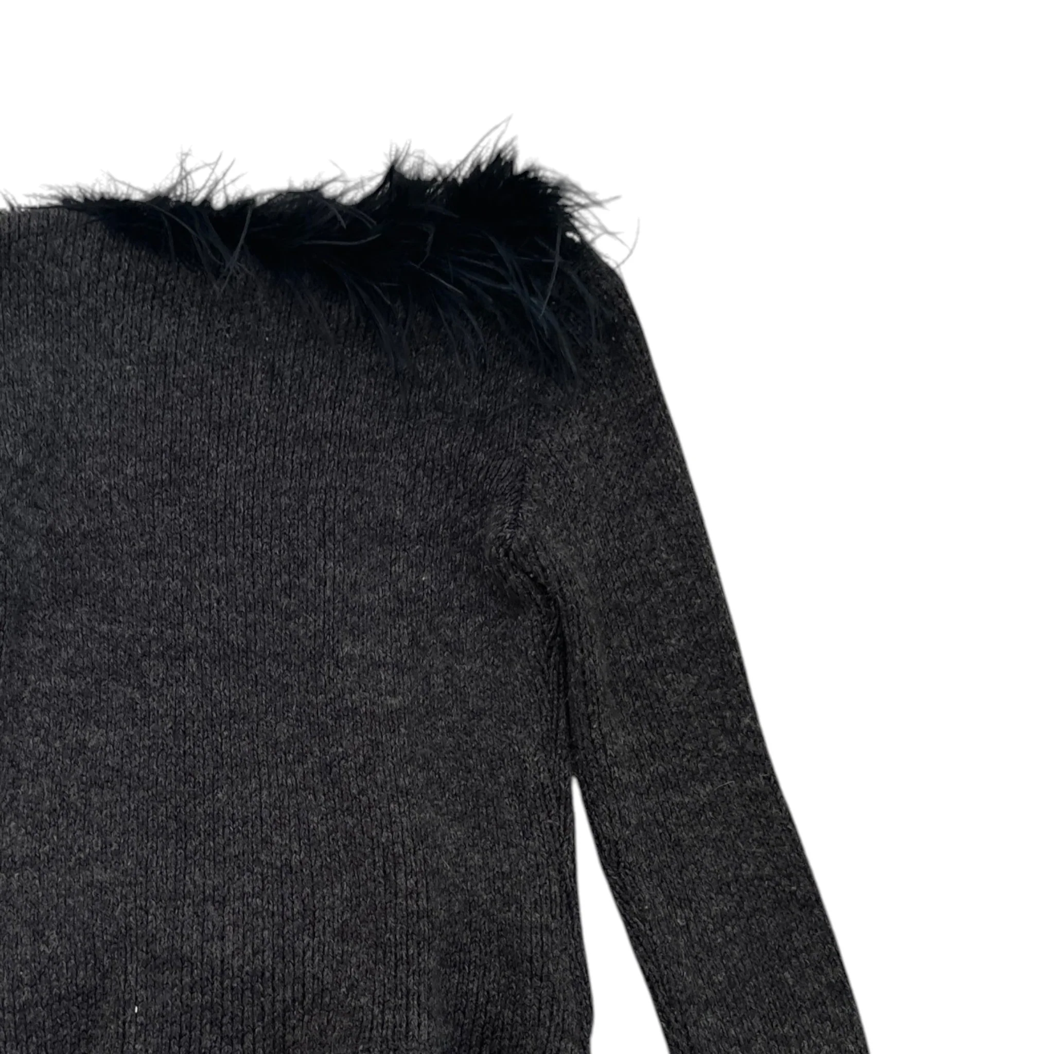 Women's Ostrich Feather Linear Rosa Jumper Black Size S - Image 4