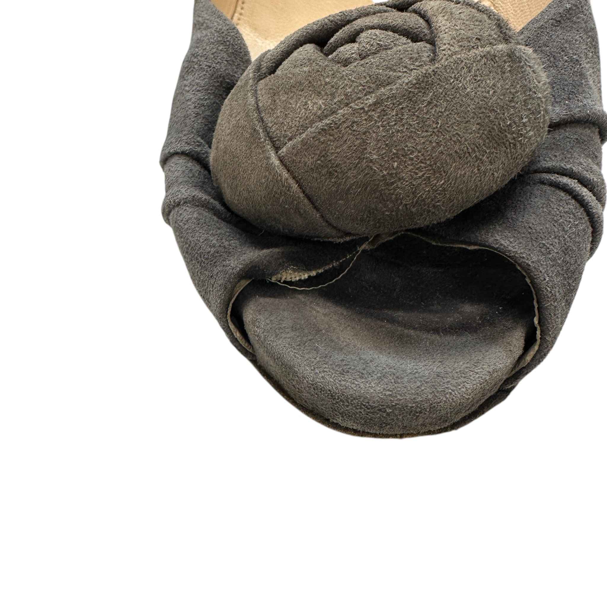 Women's Peep Toe Rose Heels Grey Size EU 40 / UK 7 - Image 12