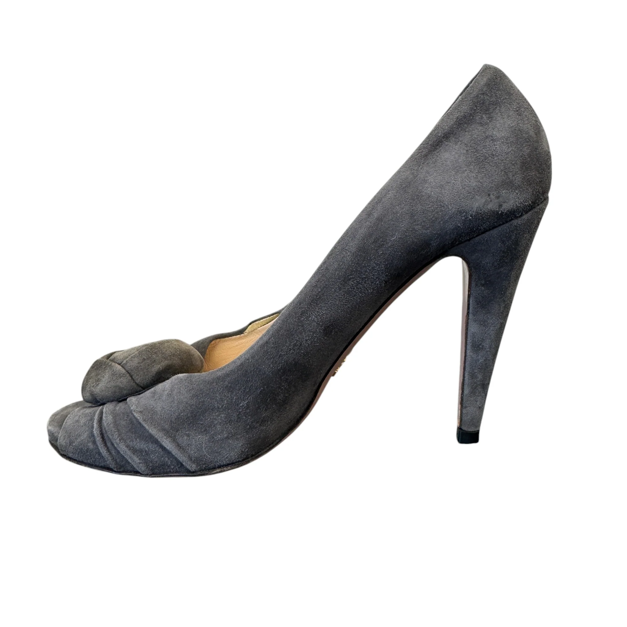 Women's Peep Toe Rose Heels Grey Size EU 40 / UK 7 - Image 2