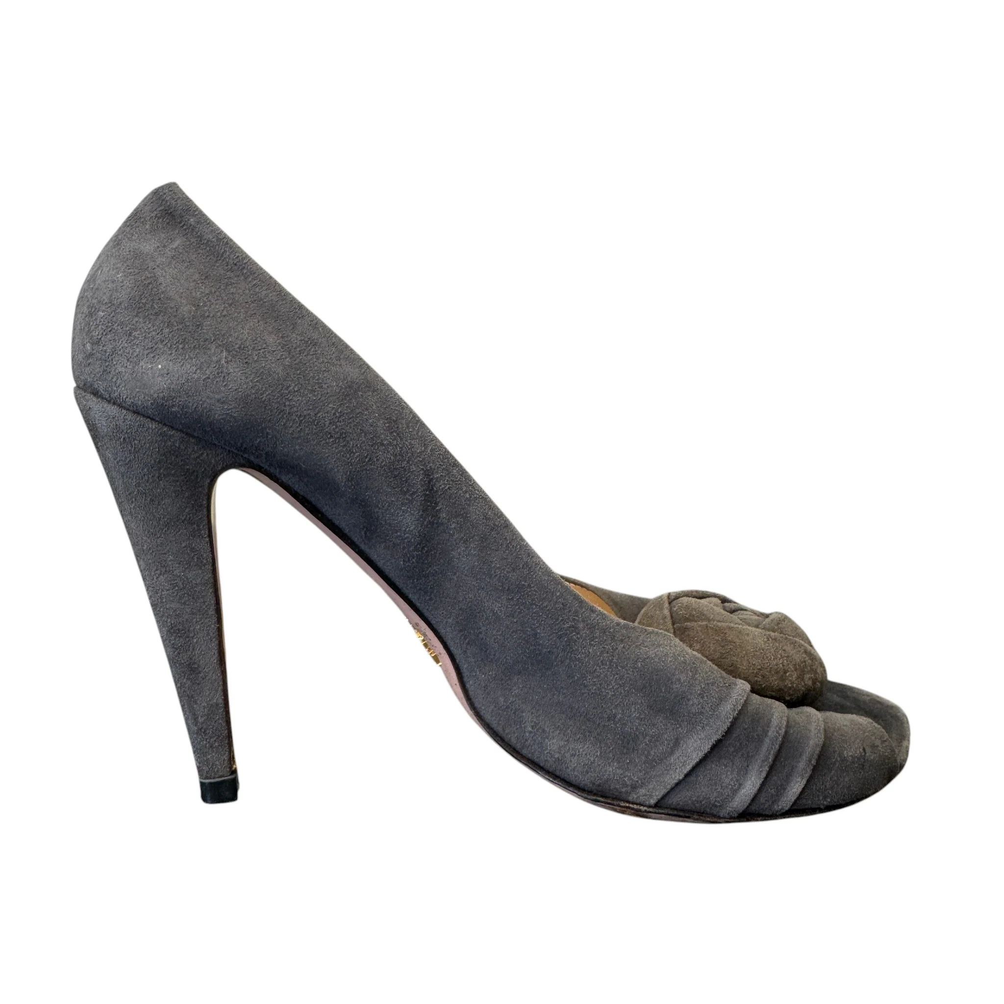 Women's Peep Toe Rose Heels Grey Size EU 40 / UK 7 - Image 5