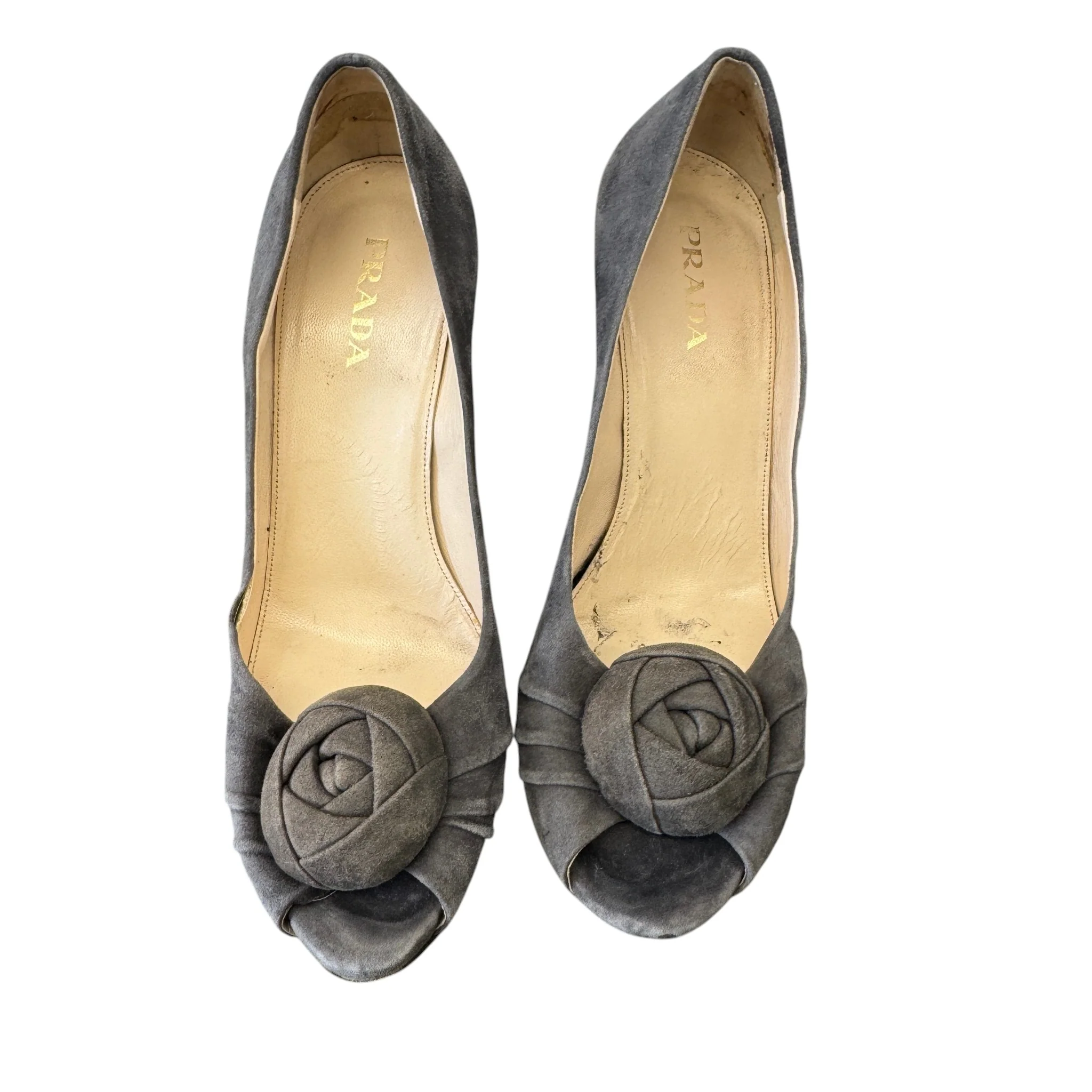 Women's Peep Toe Rose Heels Grey Size EU 40 / UK 7 - Image 7