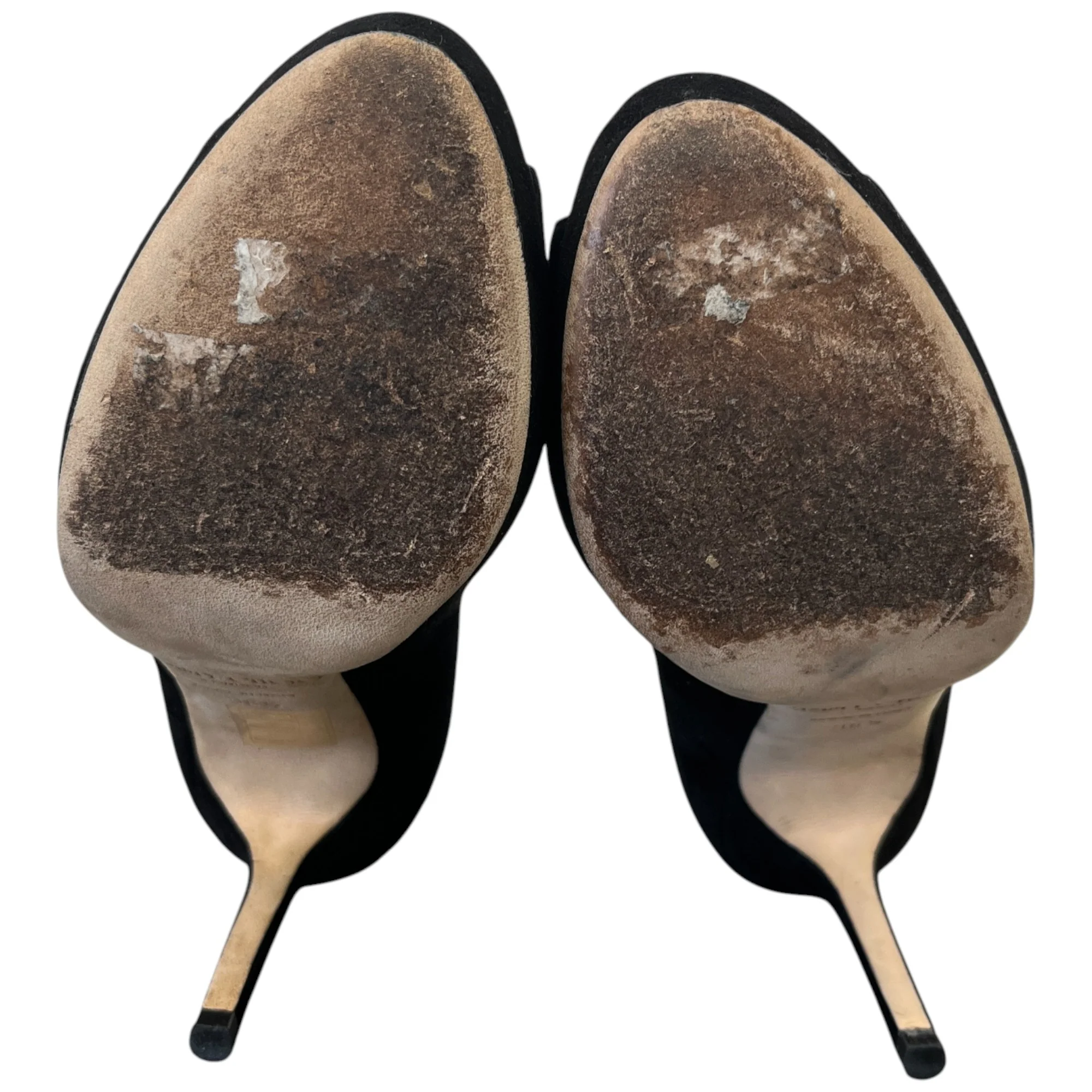 Women's Peep Toe Suede Heels Black Size EU 36.5 / UK 3.5 - Image 10