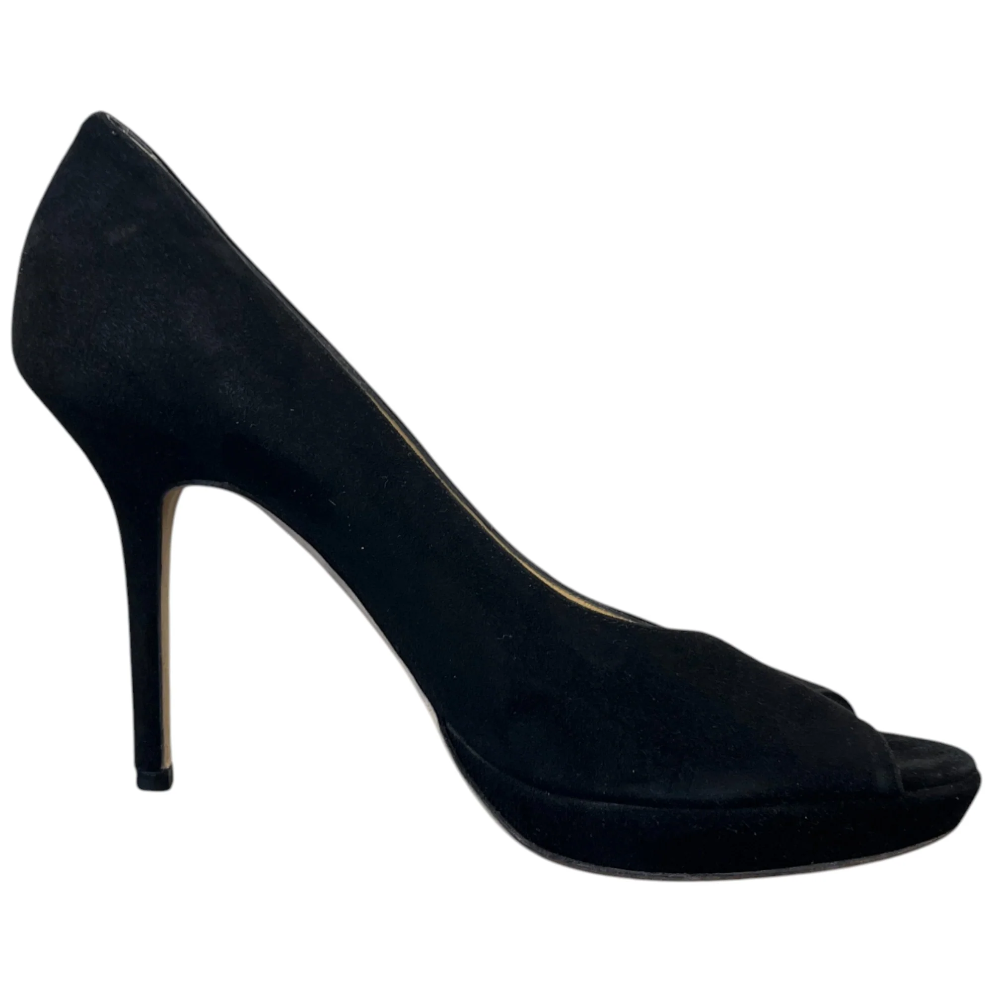 Women's Peep Toe Suede Heels Black Size EU 36.5 / UK 3.5 - Image 4