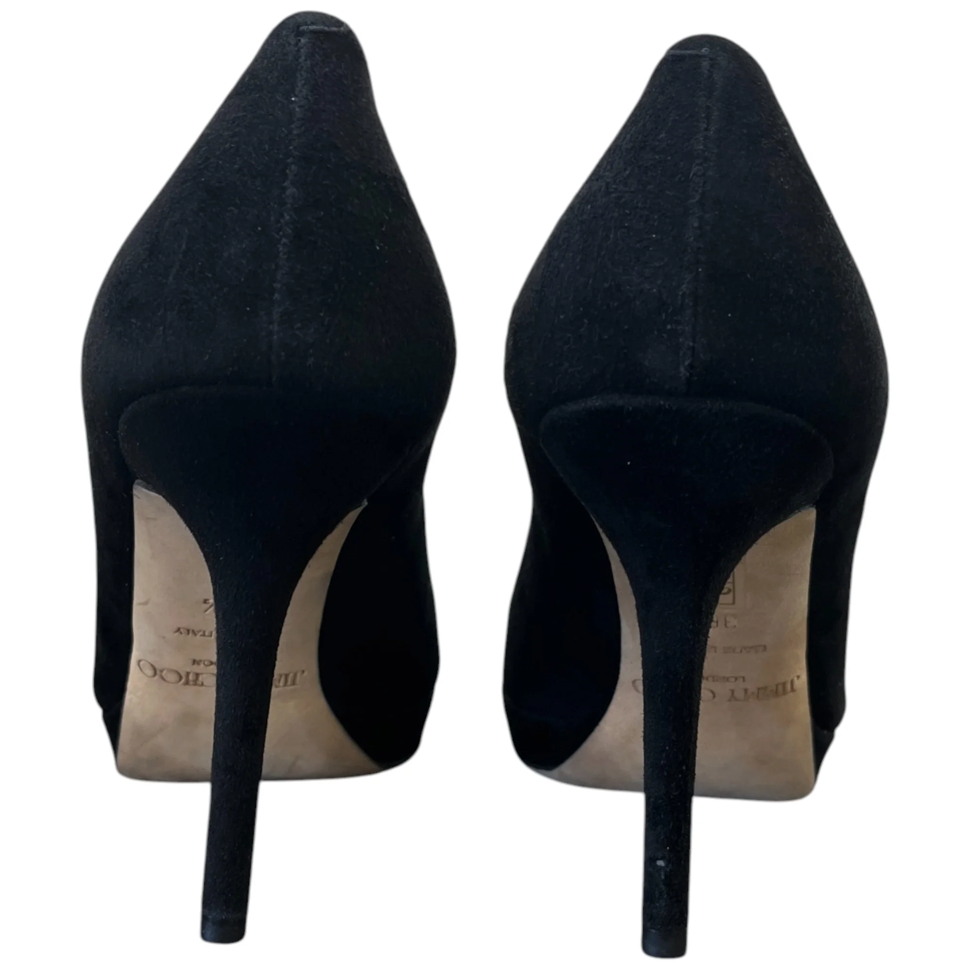 Women's Peep Toe Suede Heels Black Size EU 36.5 / UK 3.5 - Image 7