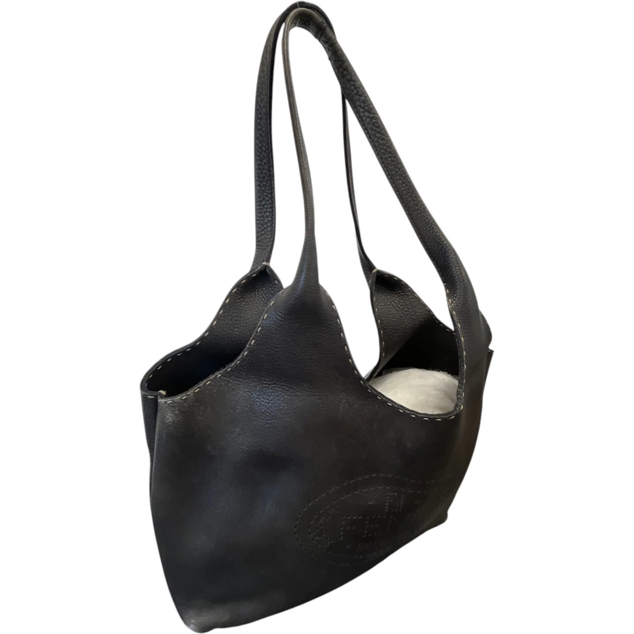 Women's Perforated Selleria Hobo Bag Black - Image 5