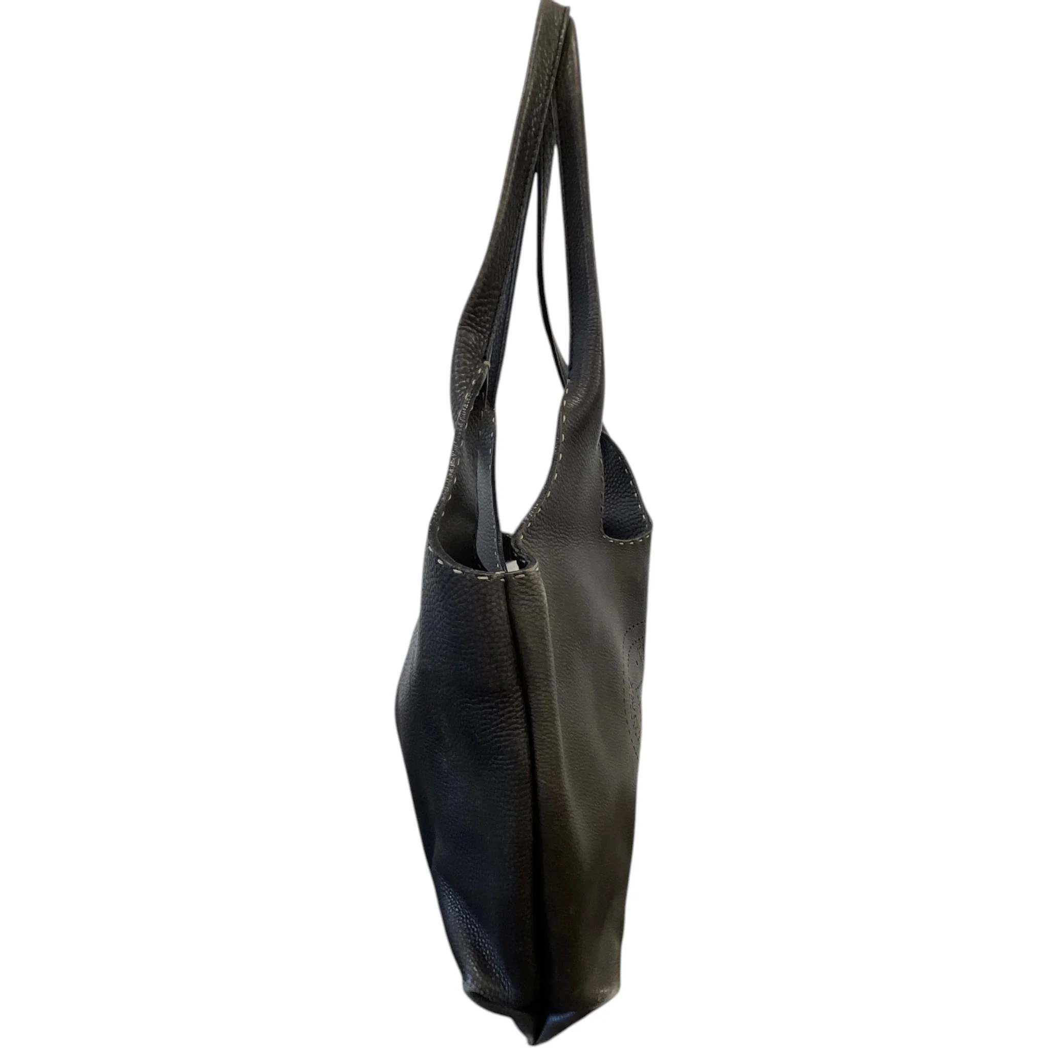 Women's Perforated Selleria Hobo Bag Black - Image 6