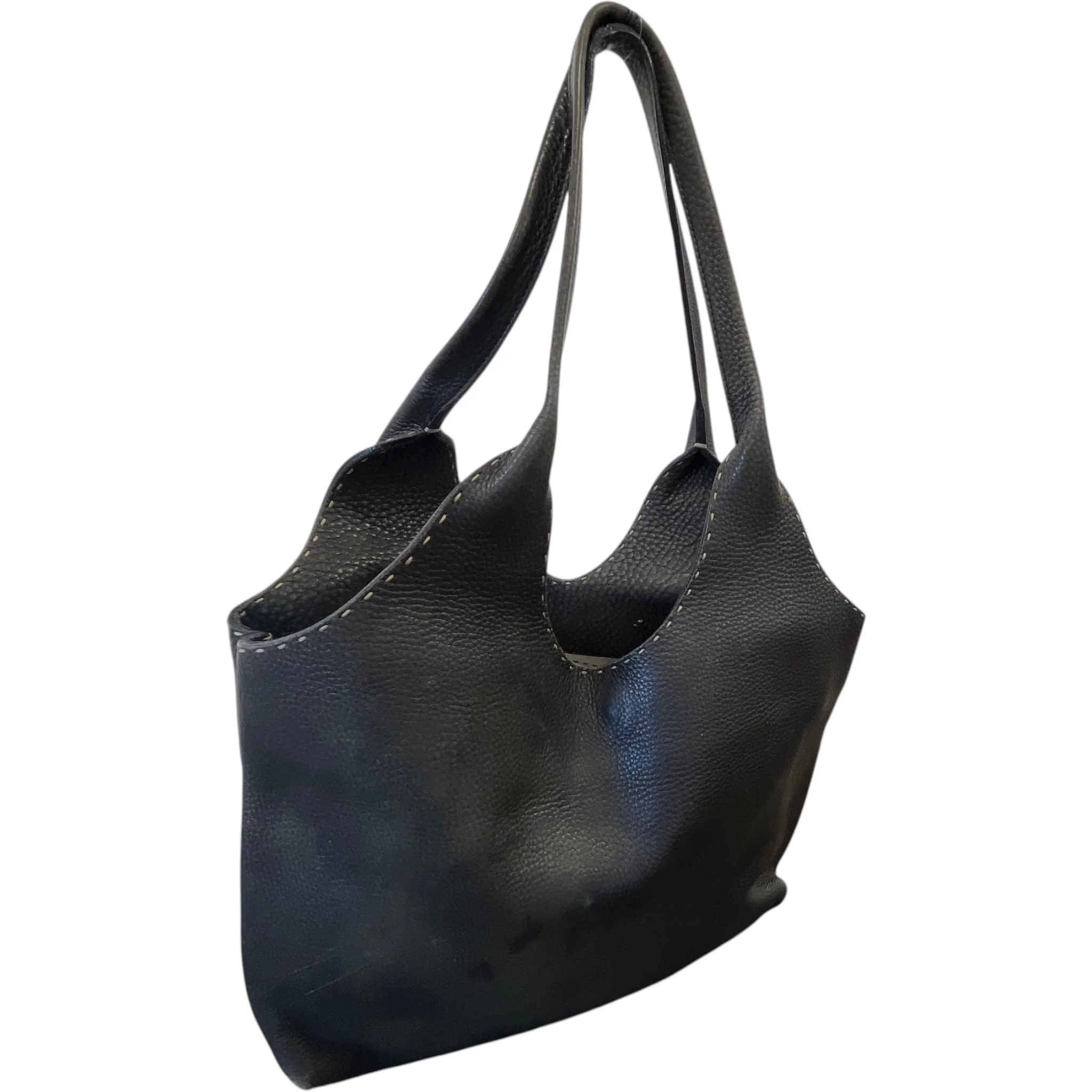 Women's Perforated Selleria Hobo Bag Black - Image 9