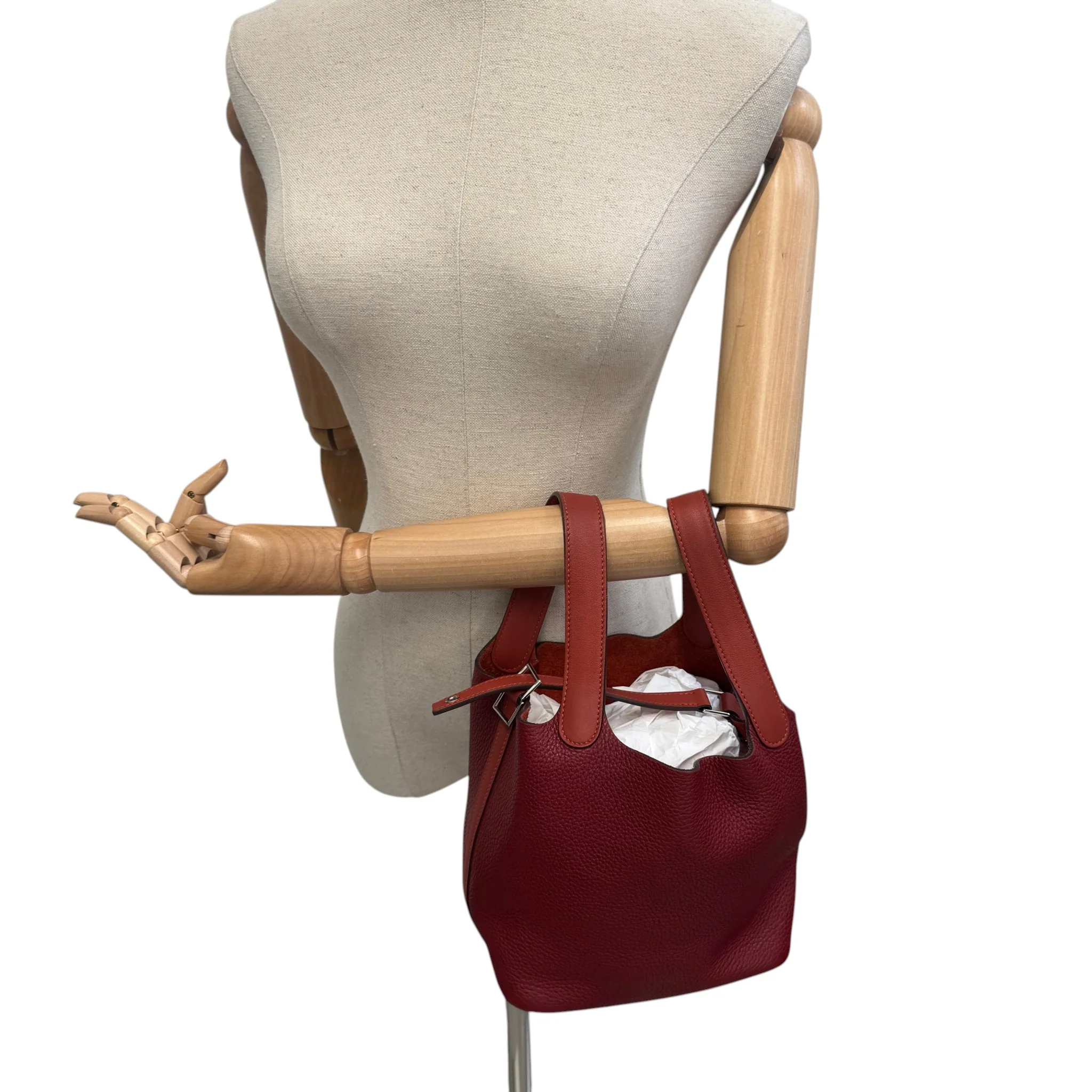 Women's Picotin 18 Togo Bag Burgundy - Image 2