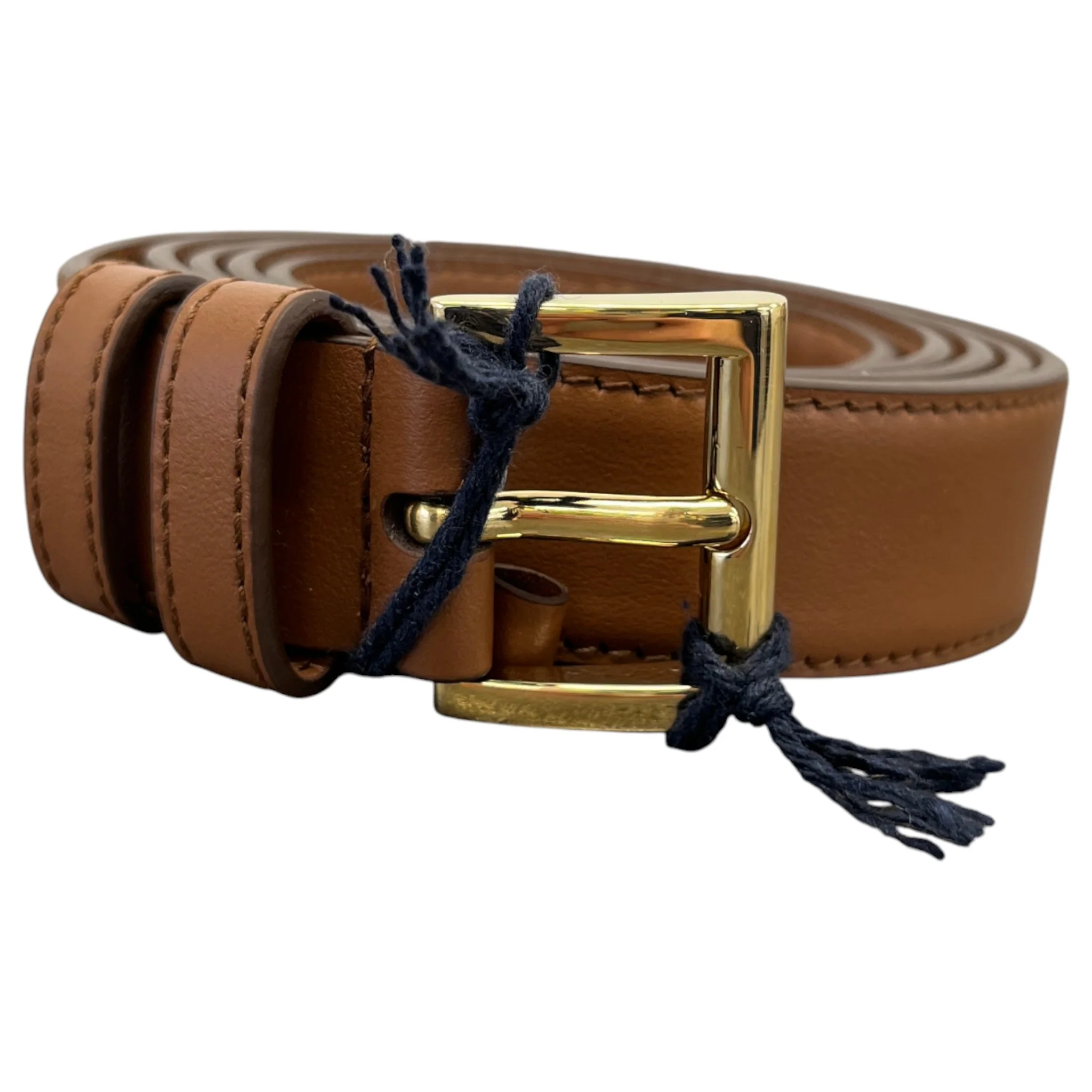 Women's Plaque Logo Belt Brown Size 75CM / UK 6