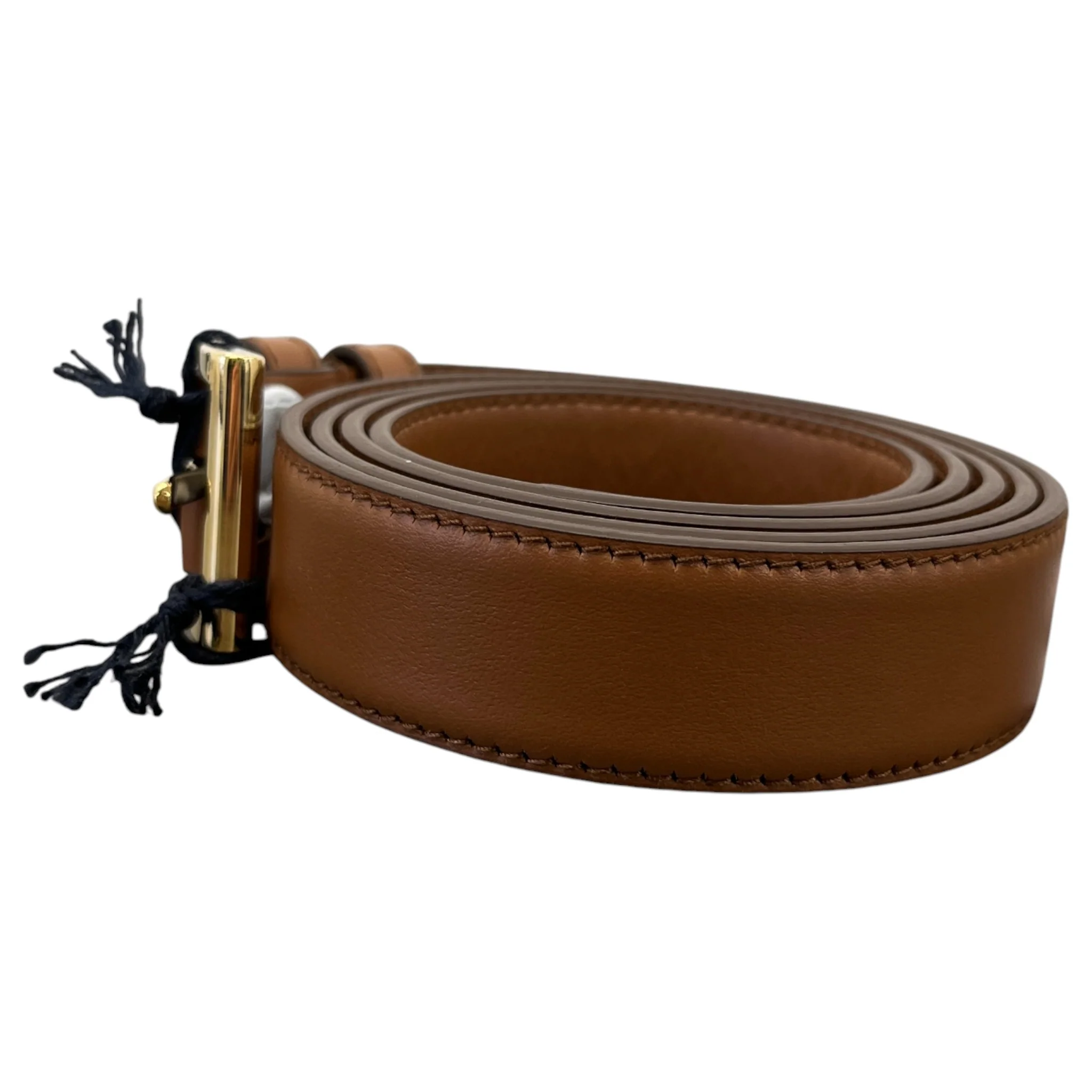 Women's Plaque Logo Belt Brown Size 75CM / UK 6 - Image 2