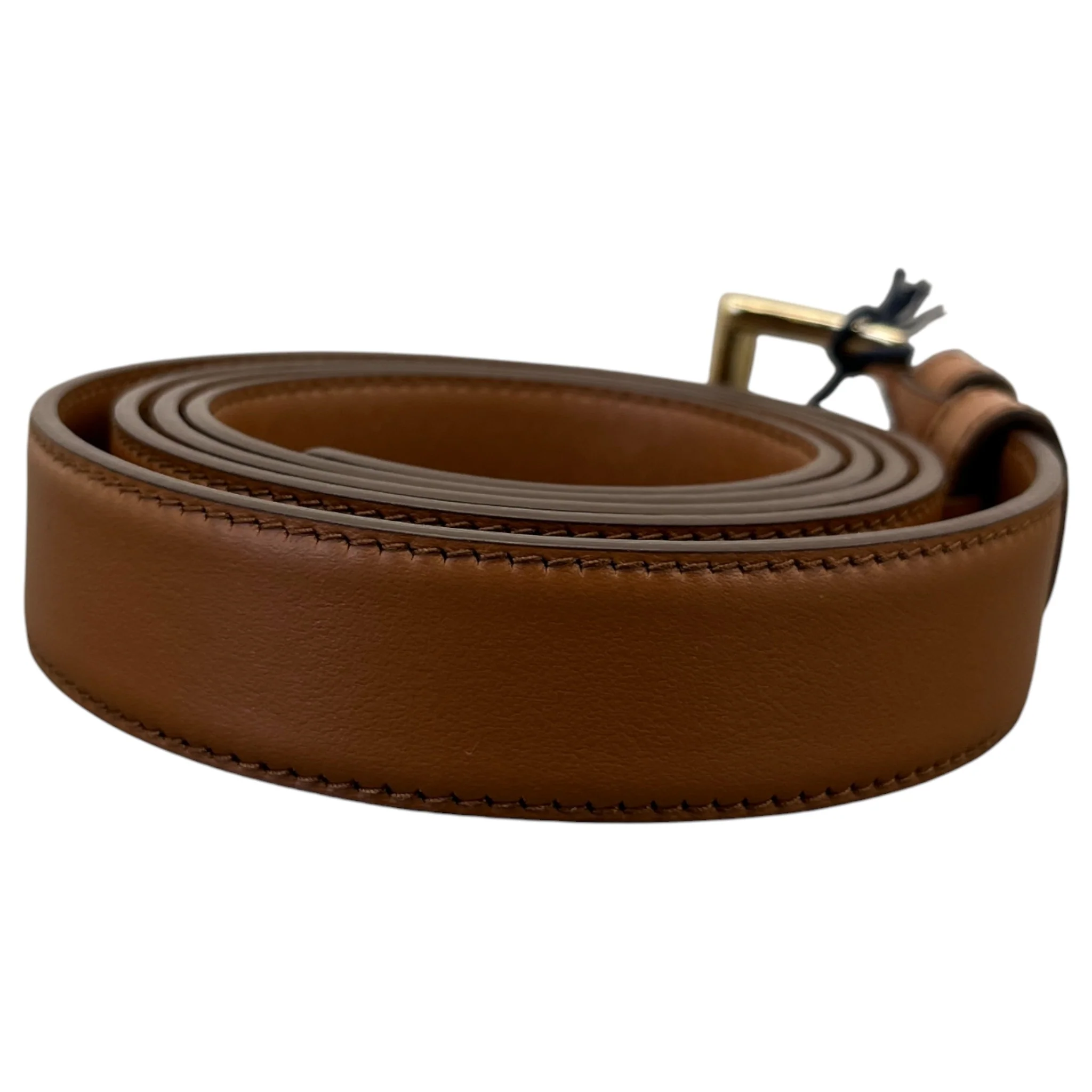 Women's Plaque Logo Belt Brown Size 75CM / UK 6 - Image 3
