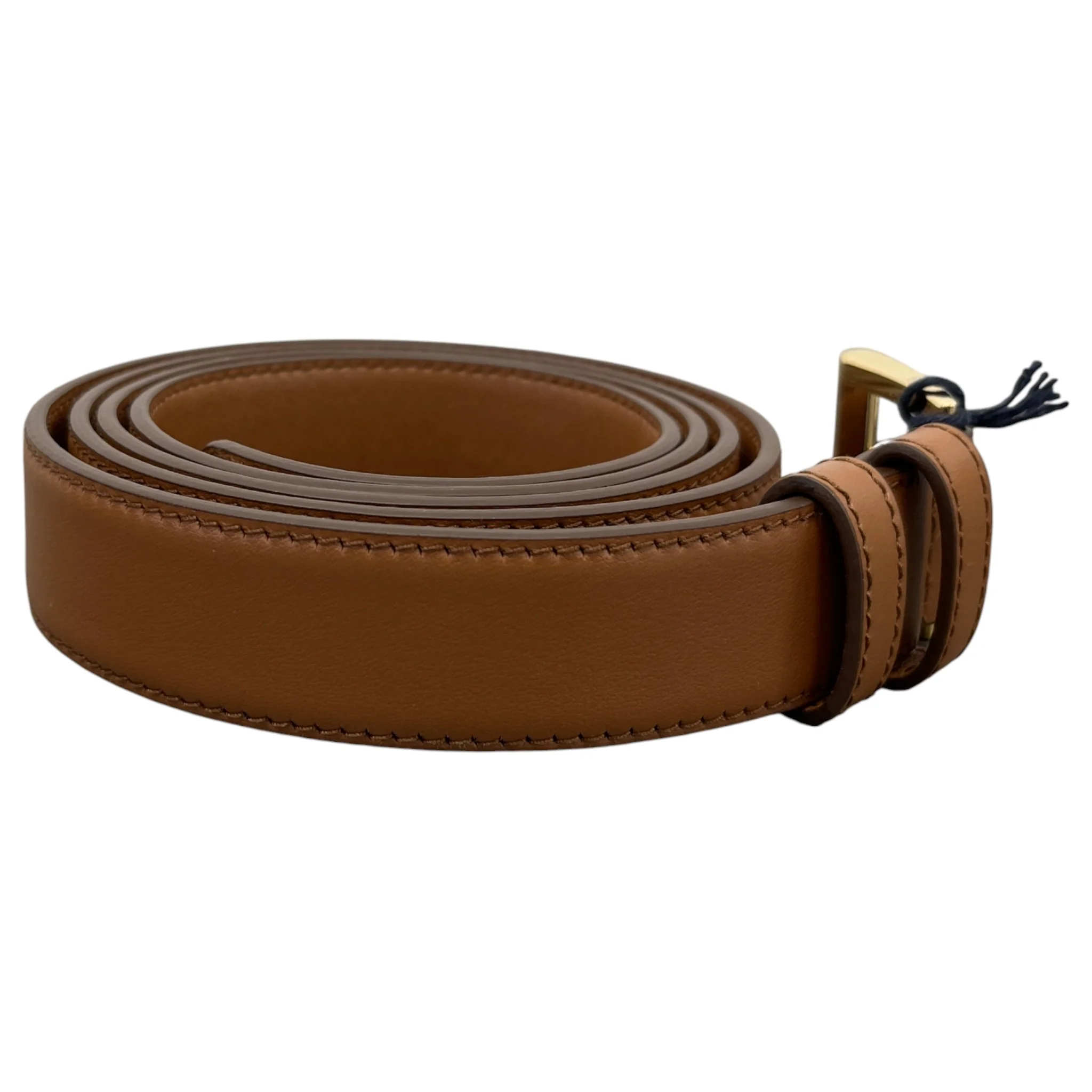 Women's Plaque Logo Belt Brown Size 75CM / UK 6 - Image 4