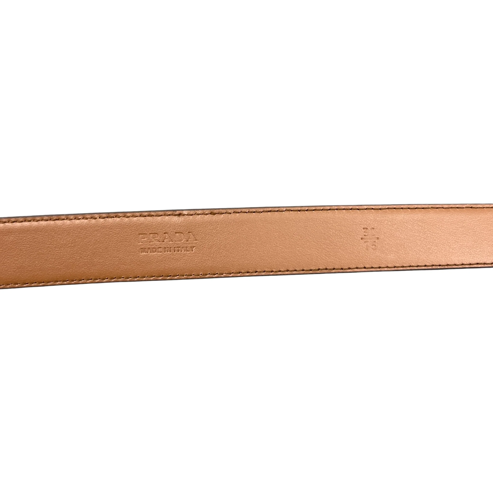 Women's Plaque Logo Belt Brown Size 75CM / UK 6 - Image 5