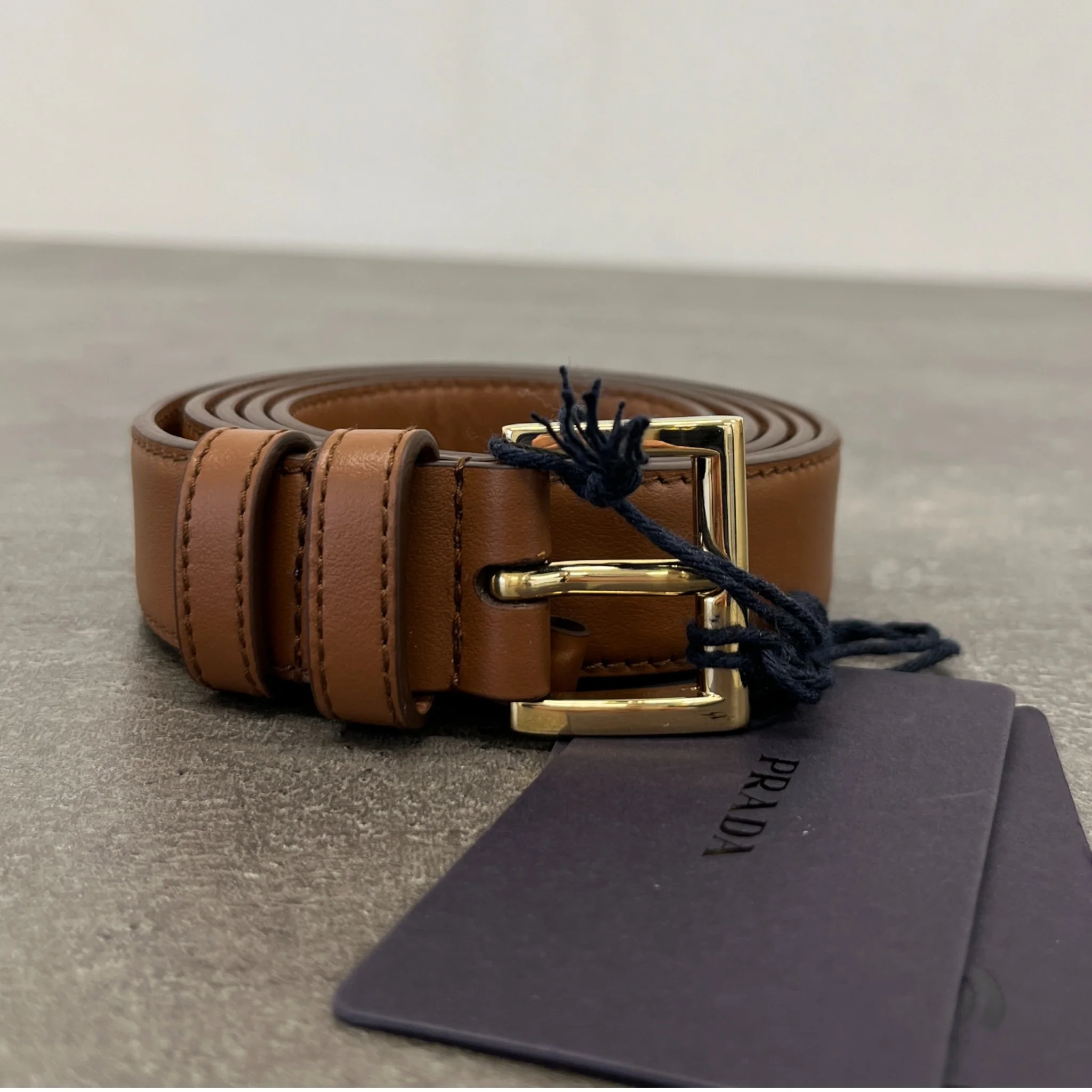 Women's Plaque Logo Belt Brown Size 75CM / UK 6 - Image 9