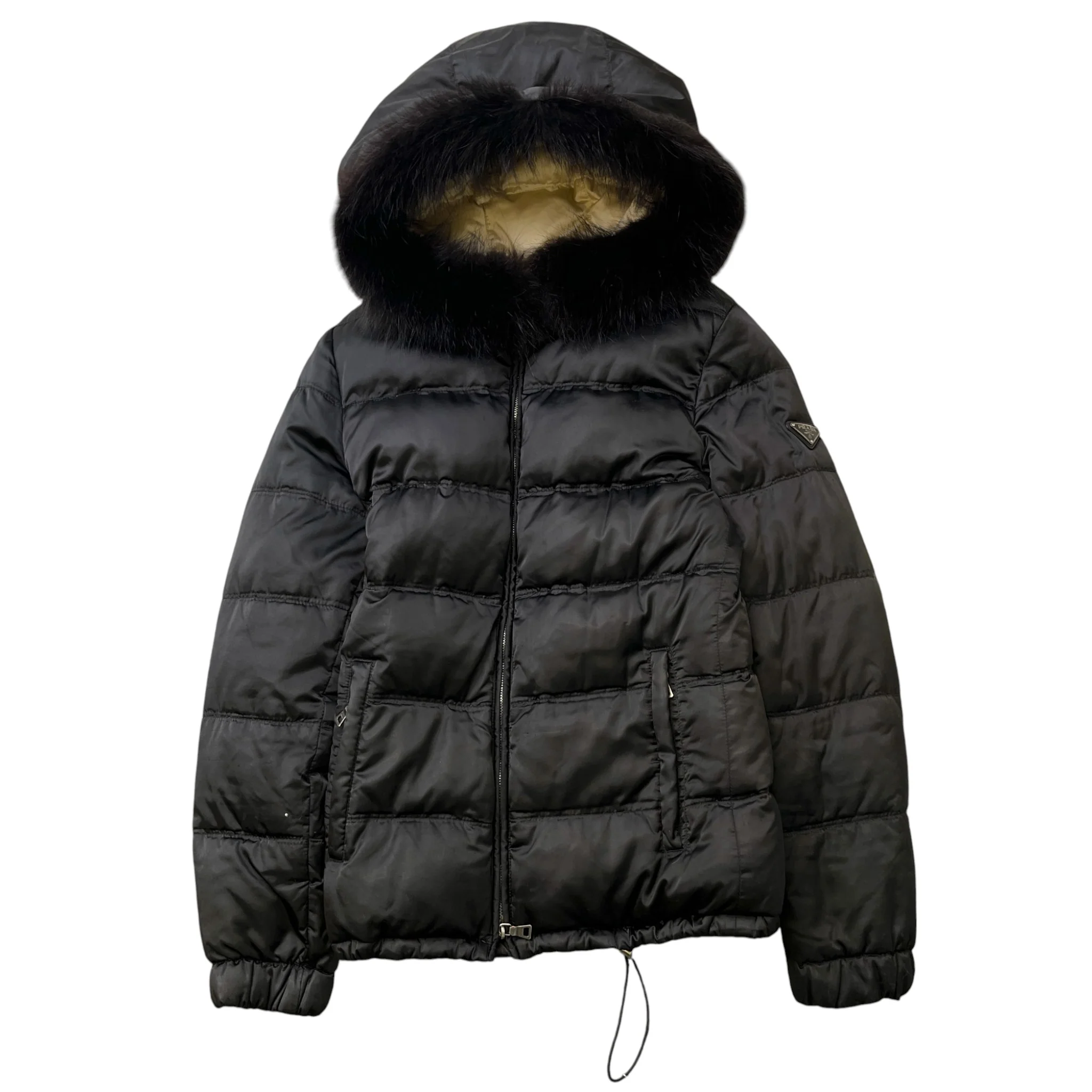Women's Plaque Logo Down Jacket Black Size IT 42 / UK 10