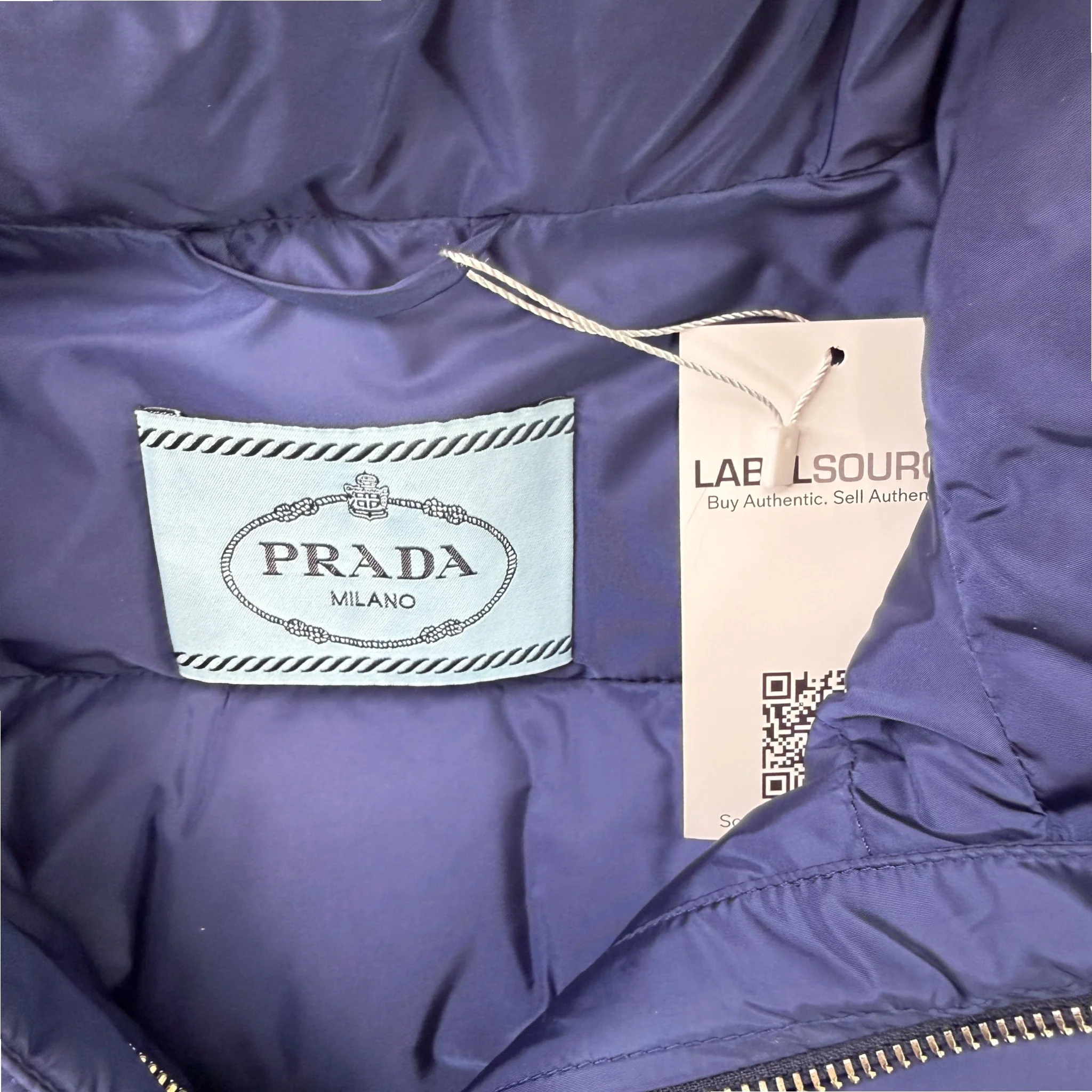 Women's Plaque Logo Down Jacket Blue Size 44 / UK 12 - Image 5