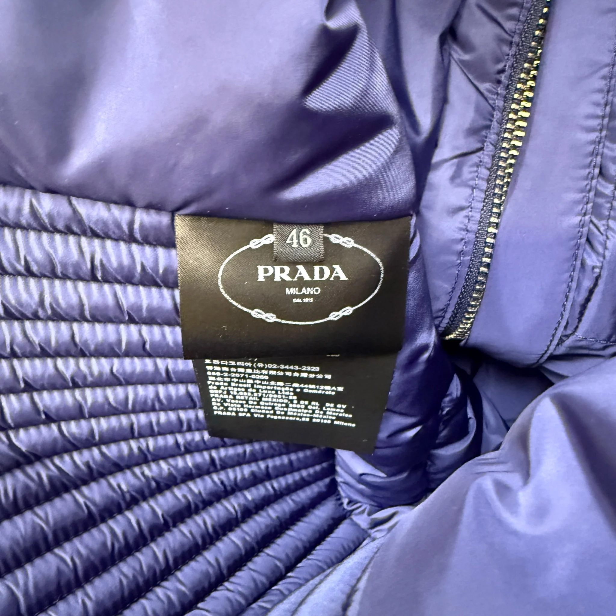 Women's Plaque Logo Down Jacket Blue Size 44 / UK 12 - Image 6