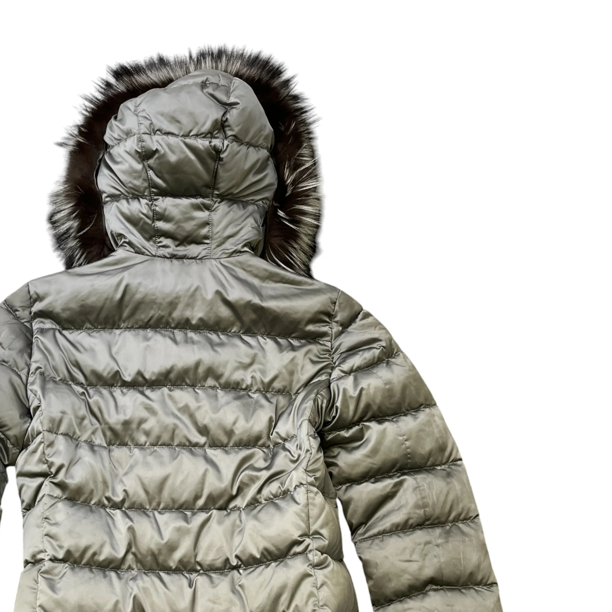 Women's Plaque Logo Down Jacket Grey Size IT 40 / UK 8 - Image 4