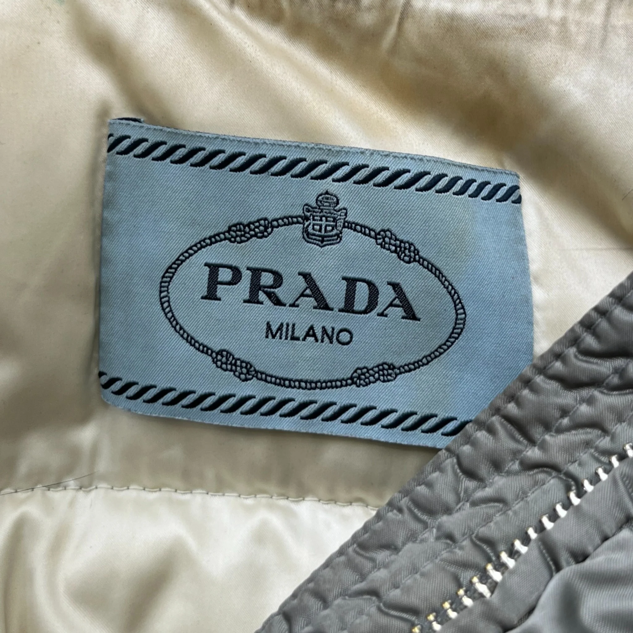 Women's Plaque Logo Down Jacket Grey Size IT 40 / UK 8 - Image 7