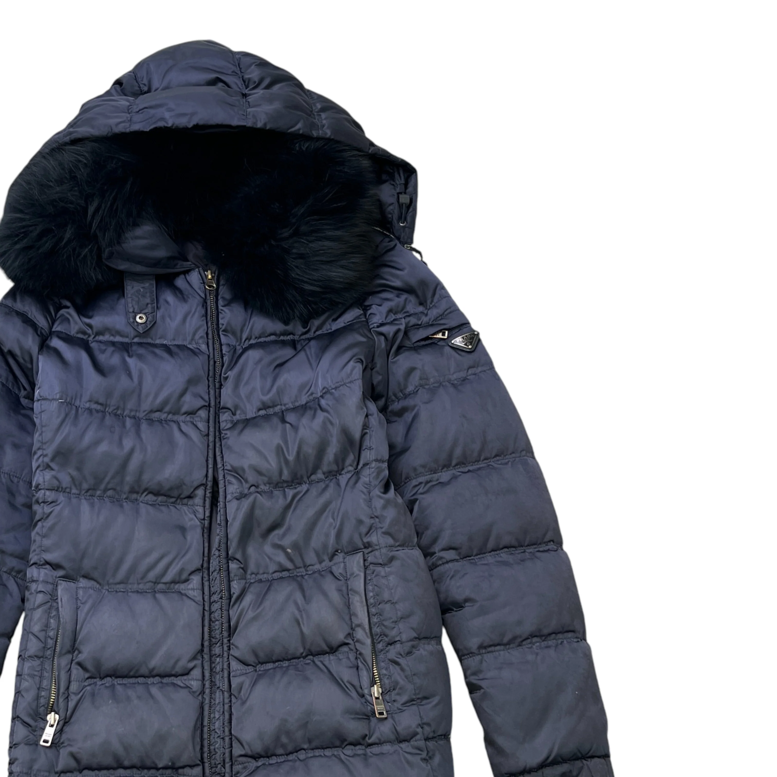 Women's Plaque Logo Down Jacket Navy Size IT 42 / UK 10 - Image 3