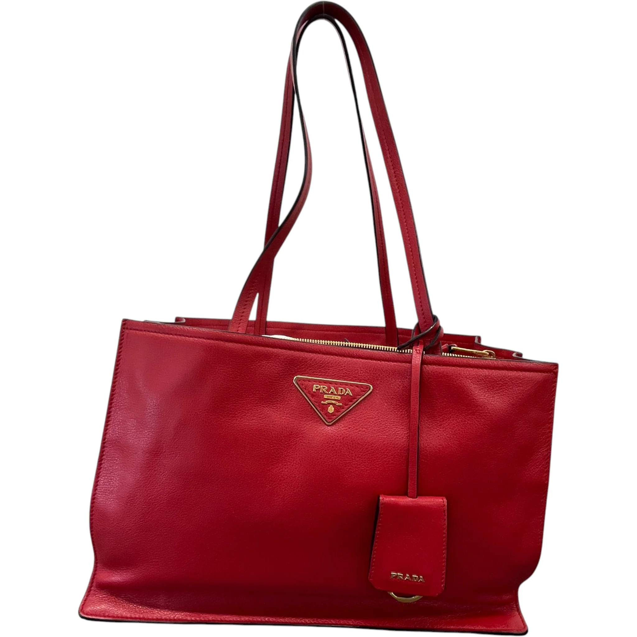 Women's Plaque Logo Handbag Red