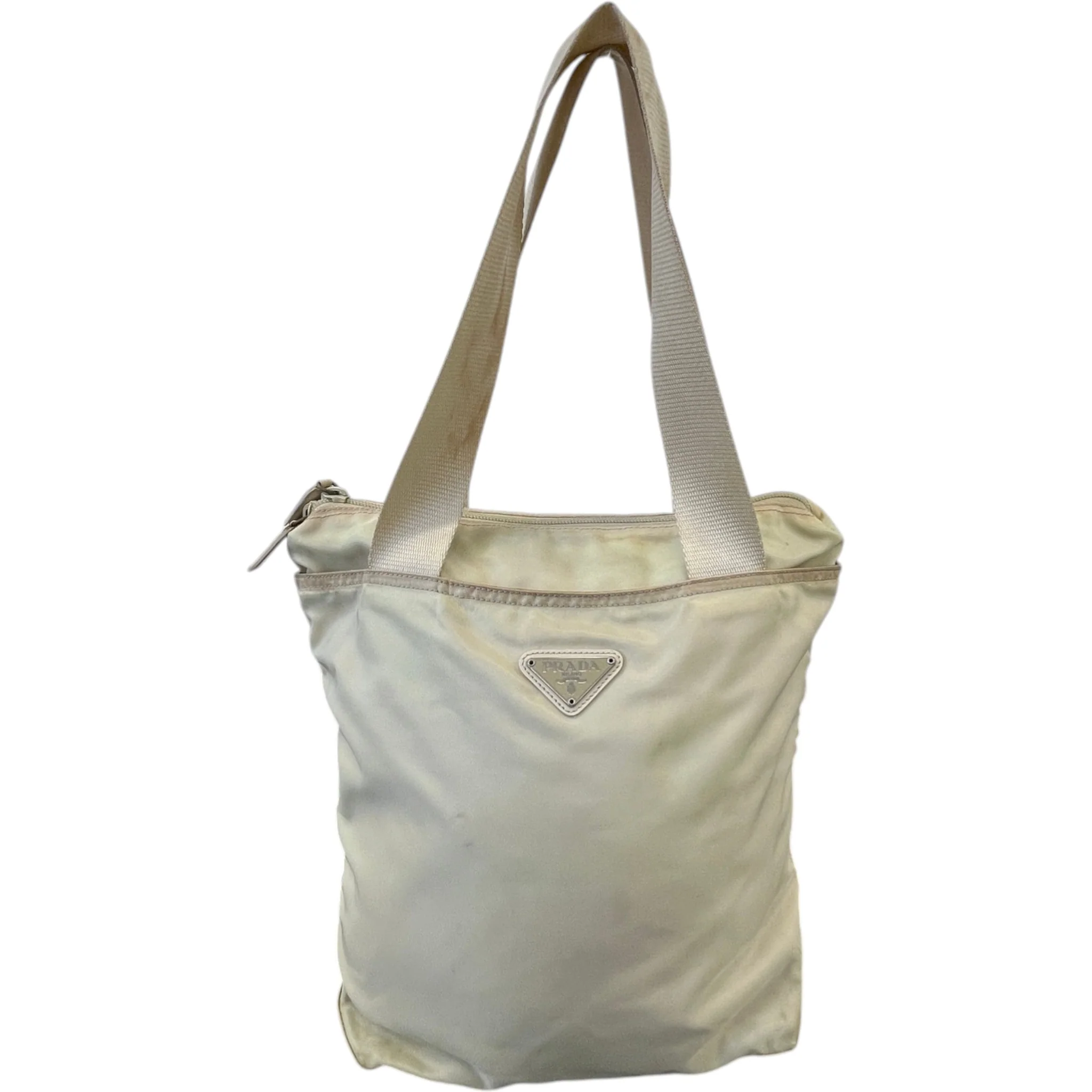 Women's Plaque Logo Messenger Bag Beige