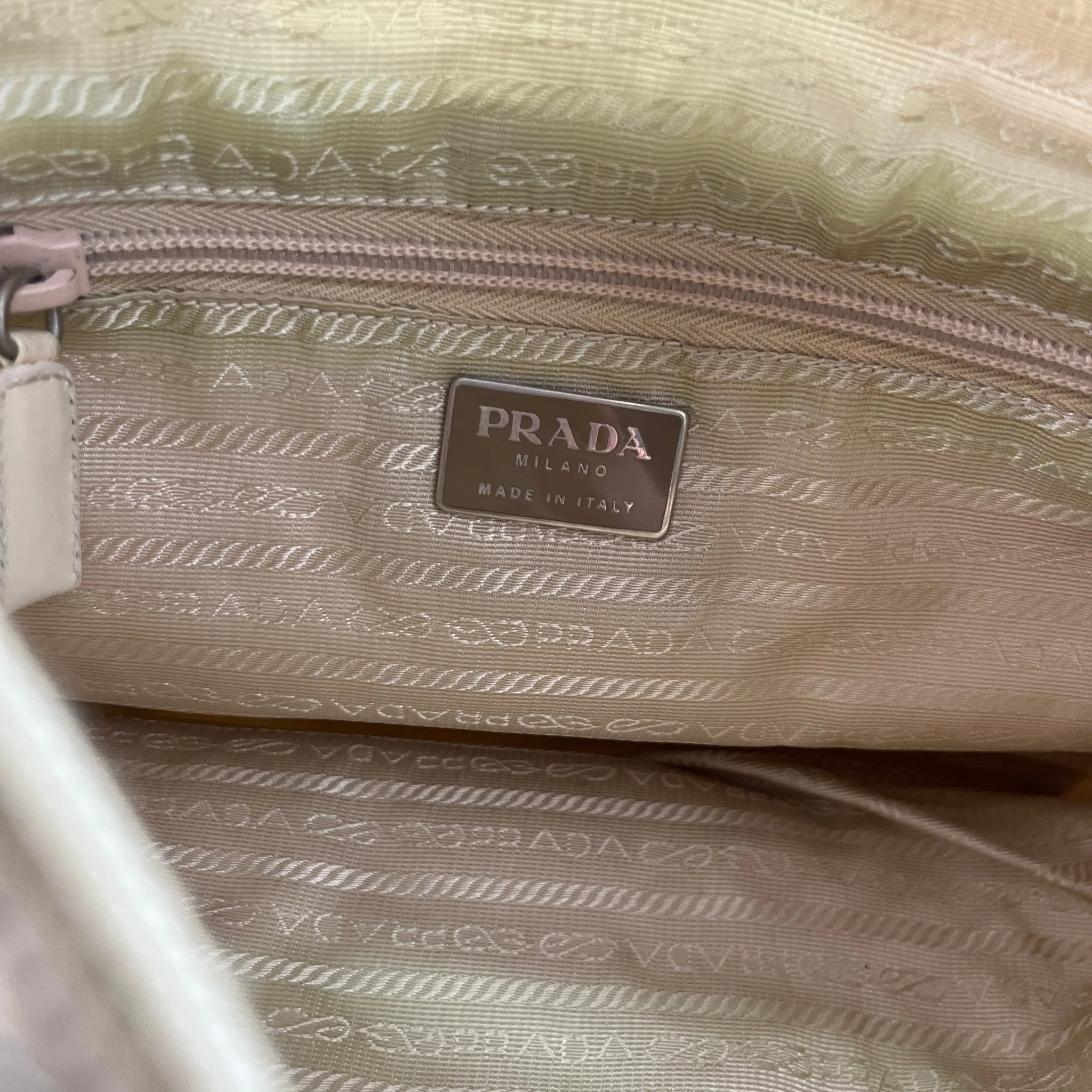 Women's Plaque Logo Messenger Bag Beige - Image 10