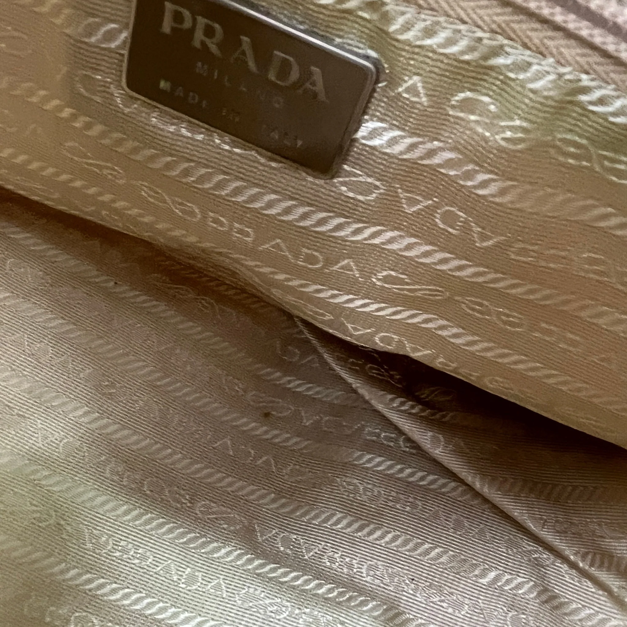 Women's Plaque Logo Messenger Bag Beige - Image 11