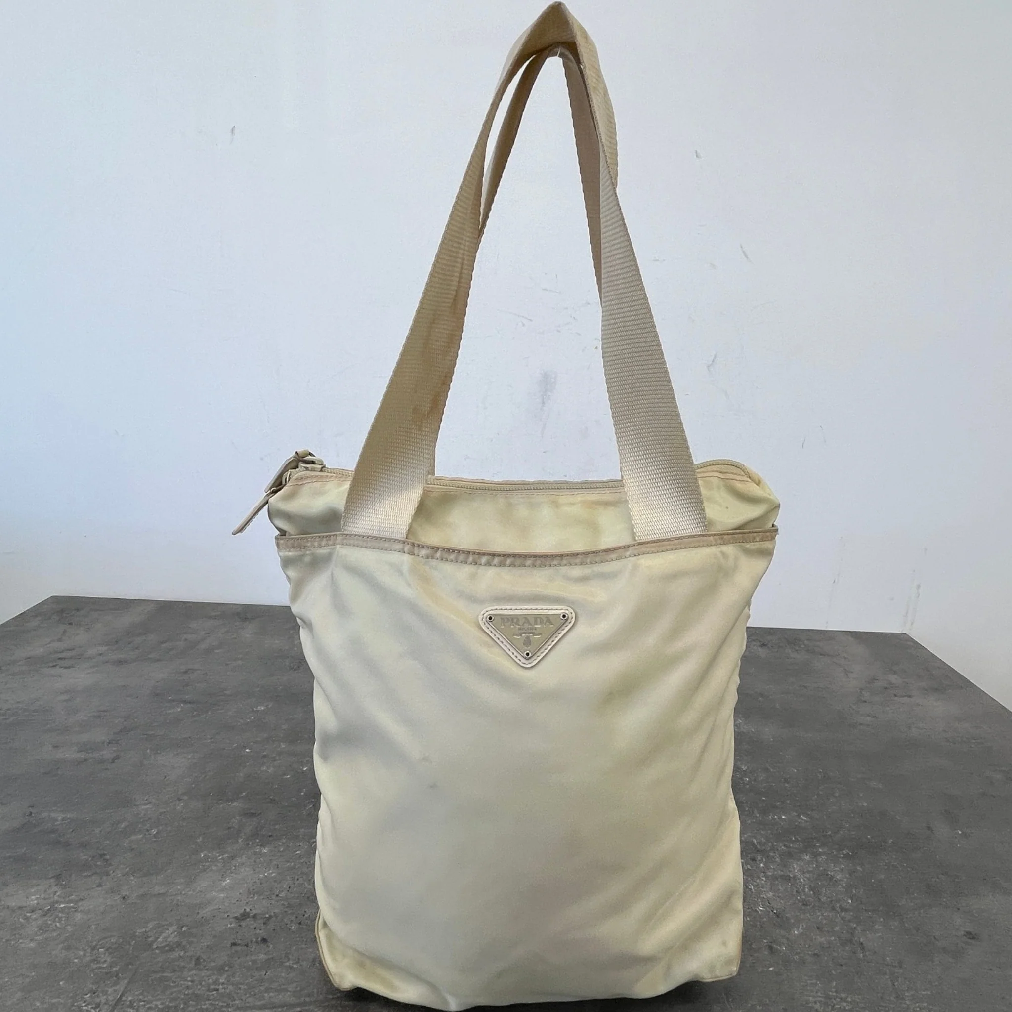 Women's Plaque Logo Messenger Bag Beige - Image 12