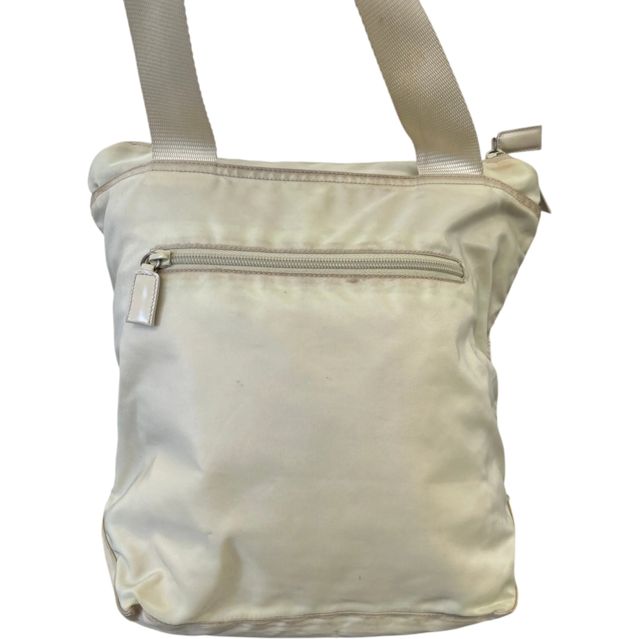 Women's Plaque Logo Messenger Bag Beige - Image 3