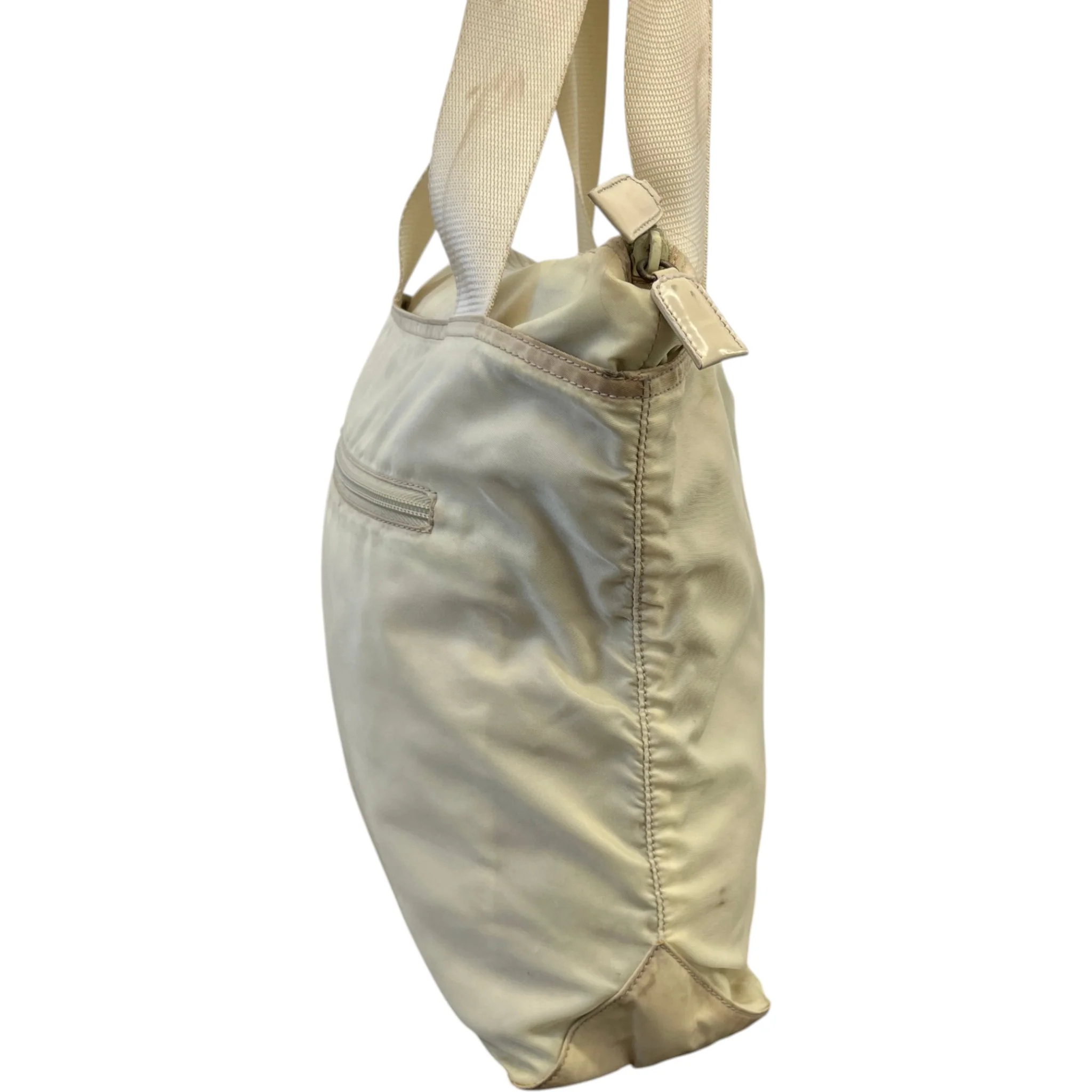 Women's Plaque Logo Messenger Bag Beige - Image 7