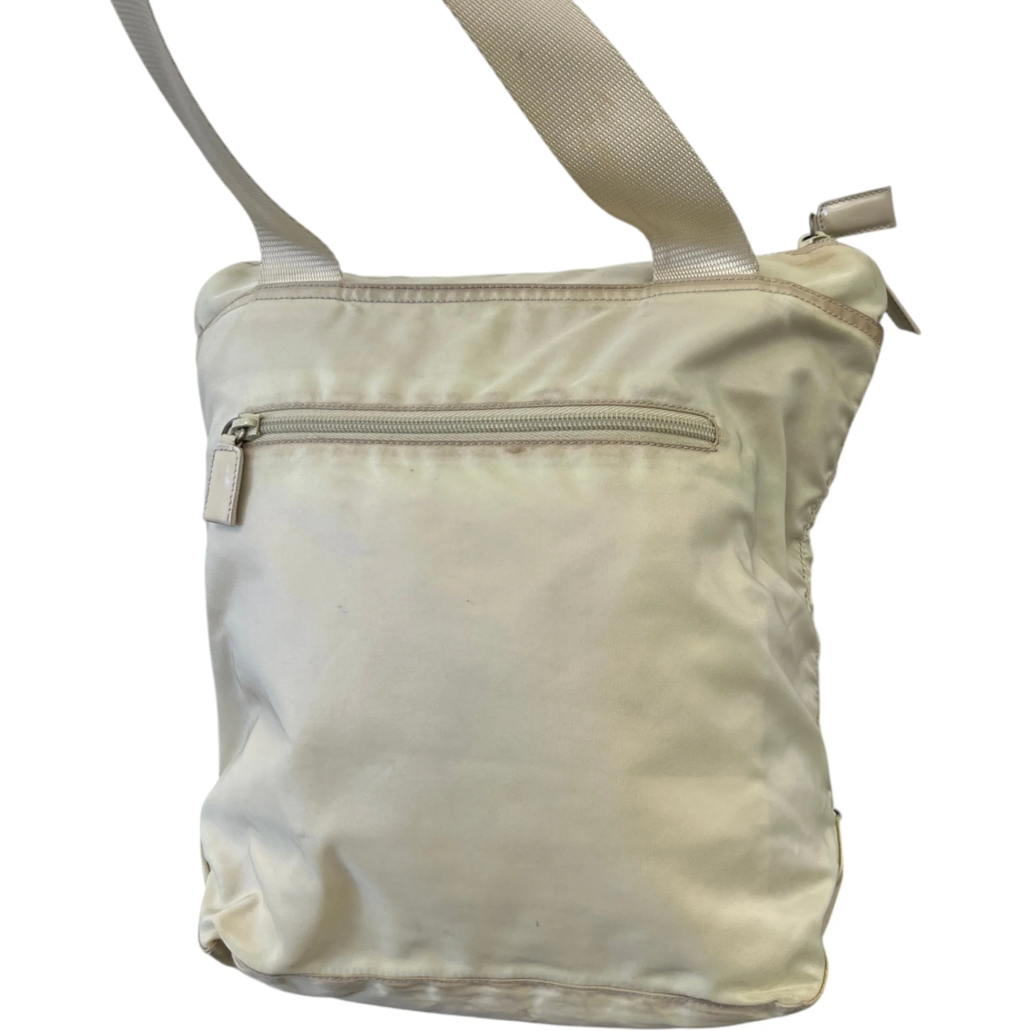 Women's Plaque Logo Messenger Bag Beige - Image 8