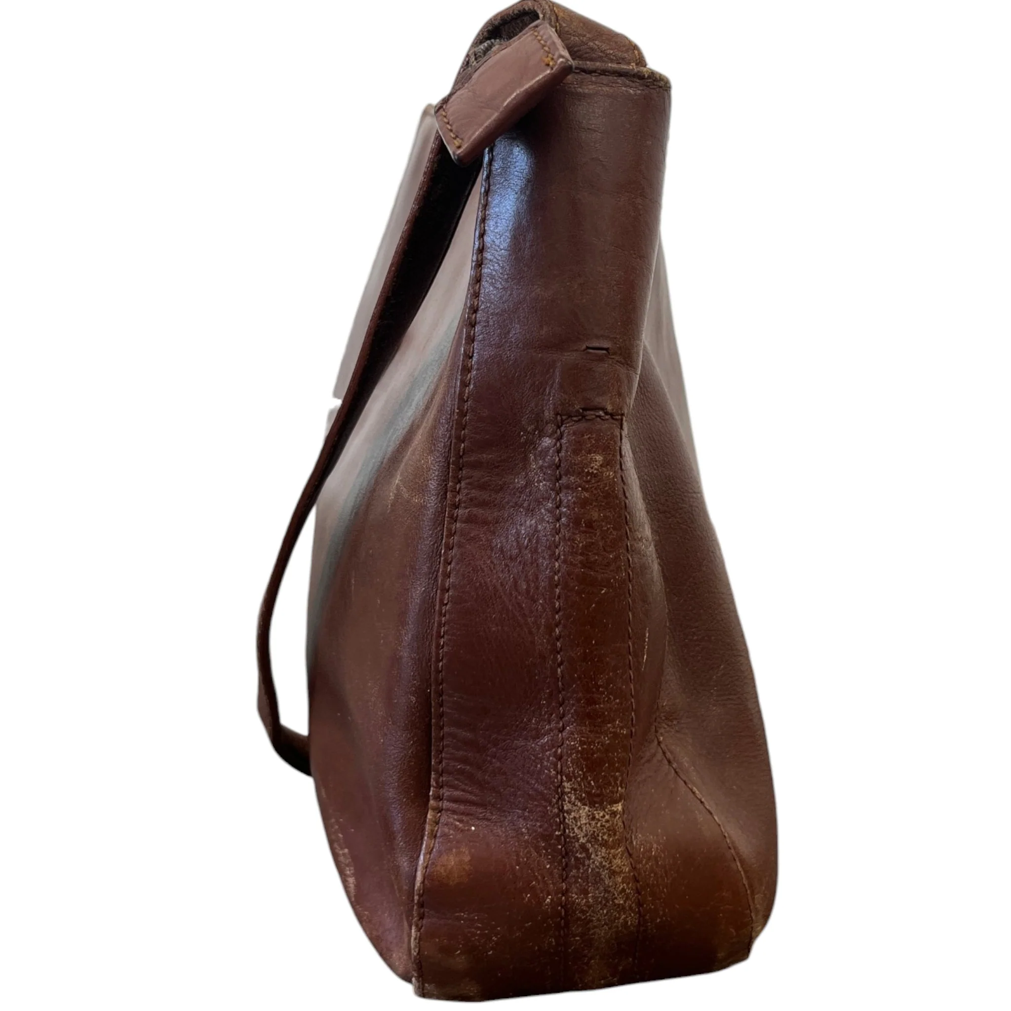 Women's Plaque Logo Messenger Bag Brown - Image 6