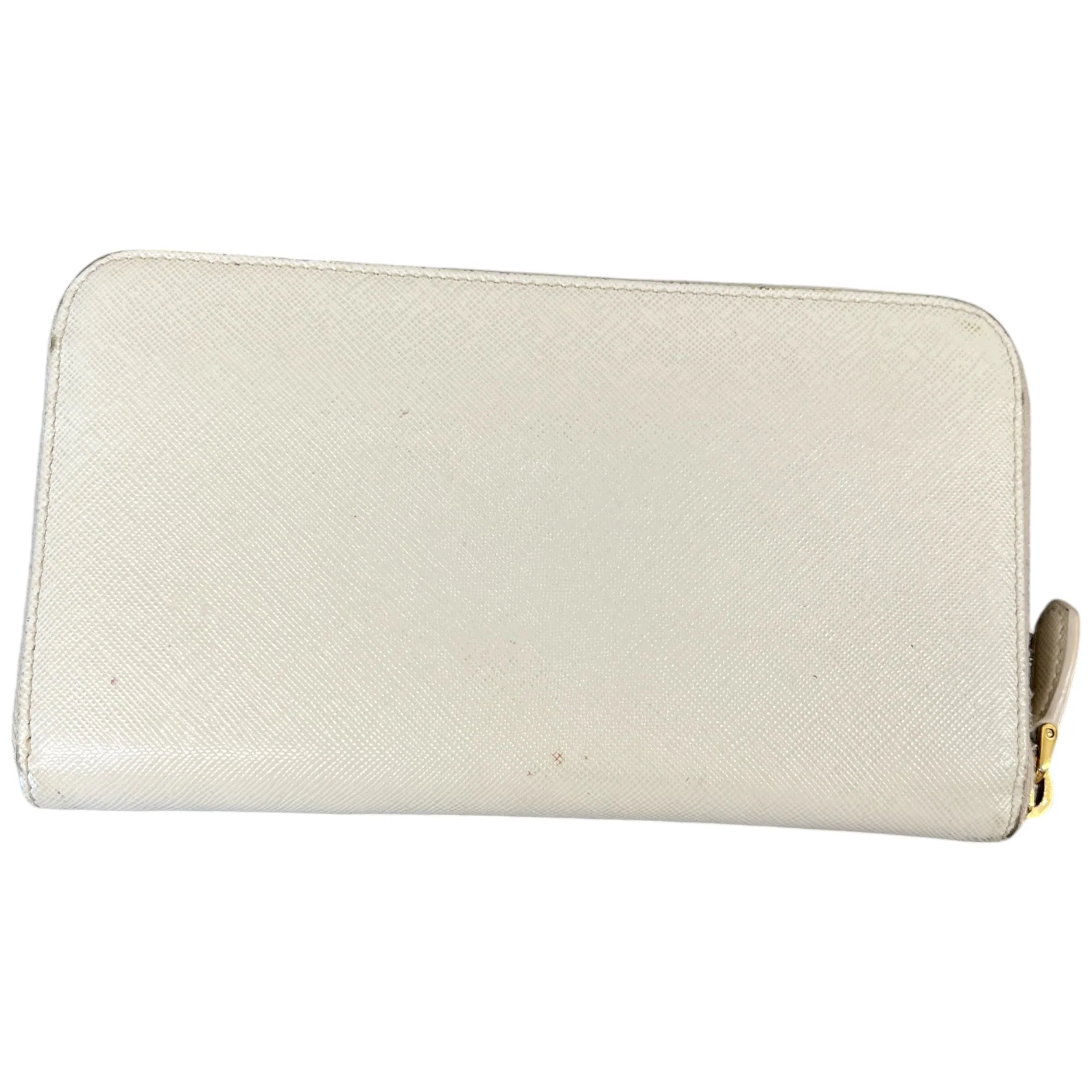 Women's Plaque Logo Saffiano Purse Cream Size L - Image 3