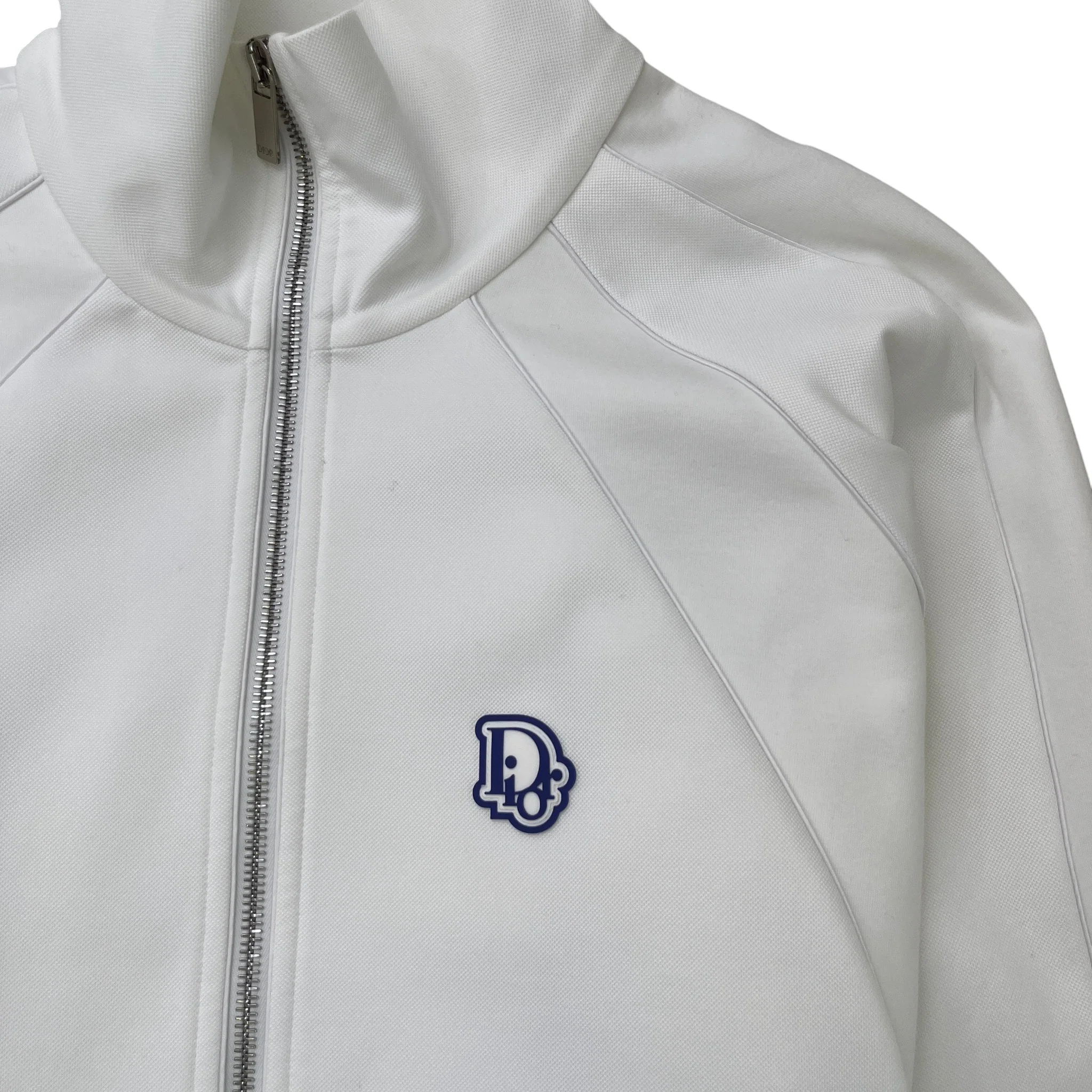 Women's Plaque Logo Technical Cotton Track Jacket White Size L - Image 5