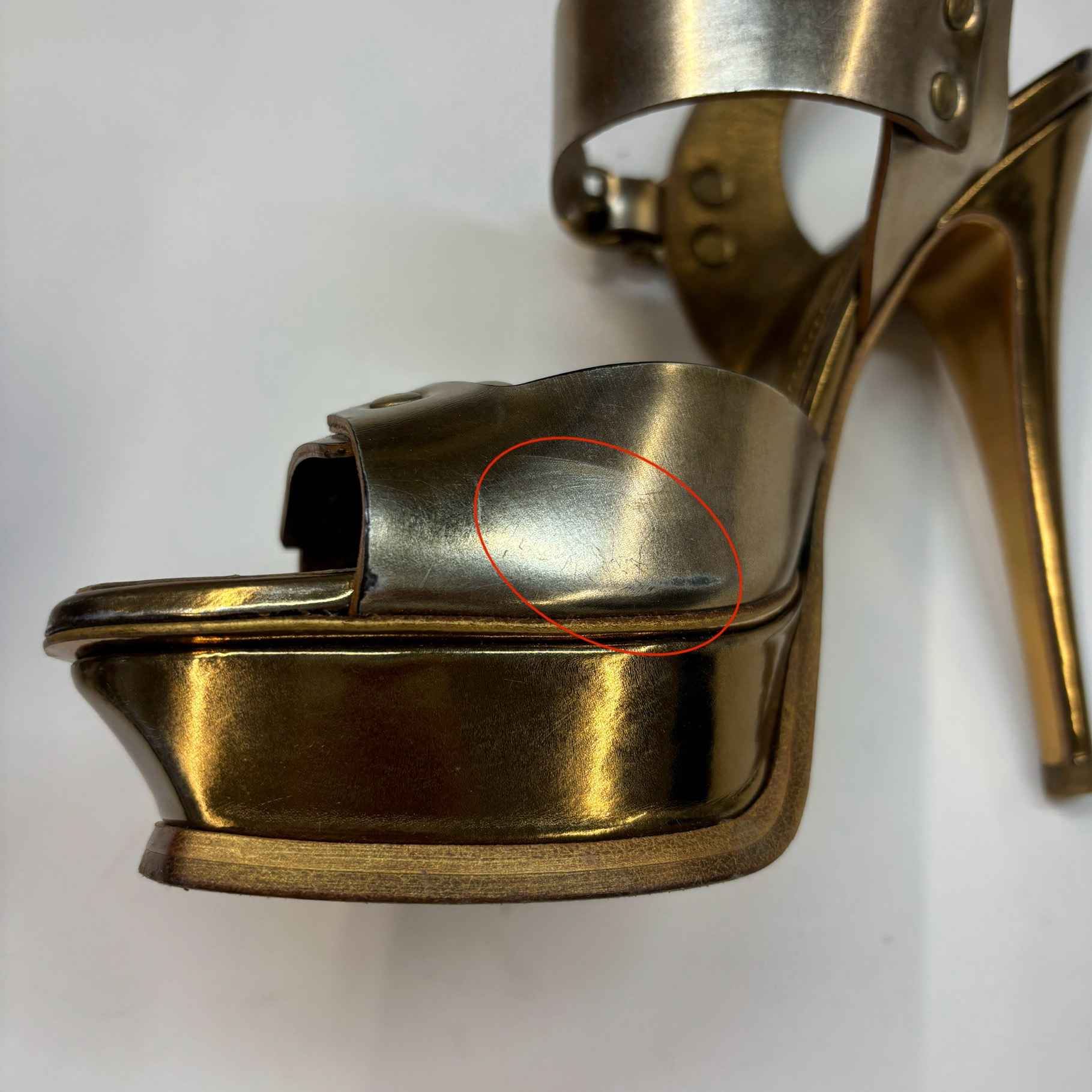 Women's Platform Slingback Heels Gold Size EU 37 / UK 4 - Image 12