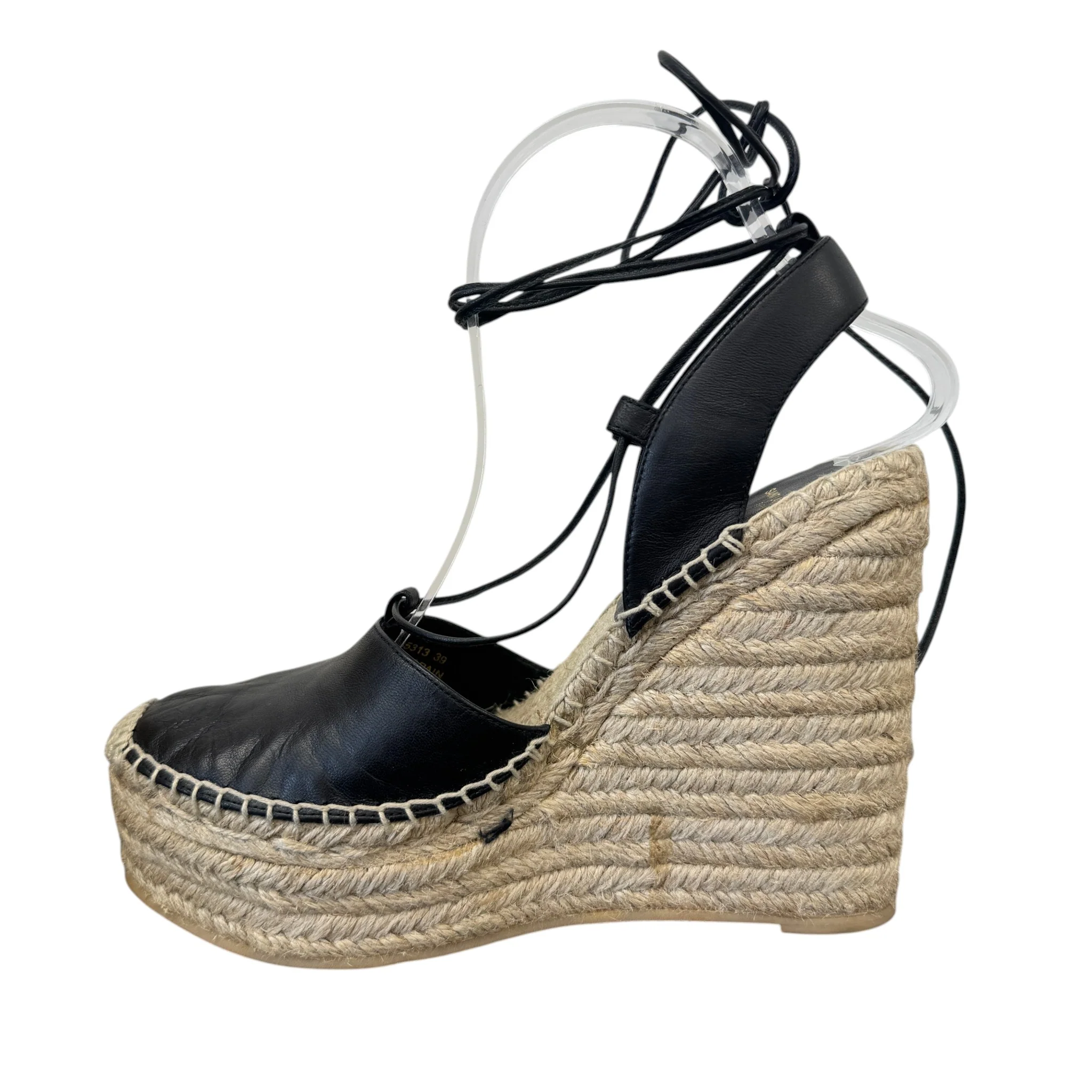 Women's Platform Wedge Espadrilles Black Size EU 39 / UK 6 - Image 2