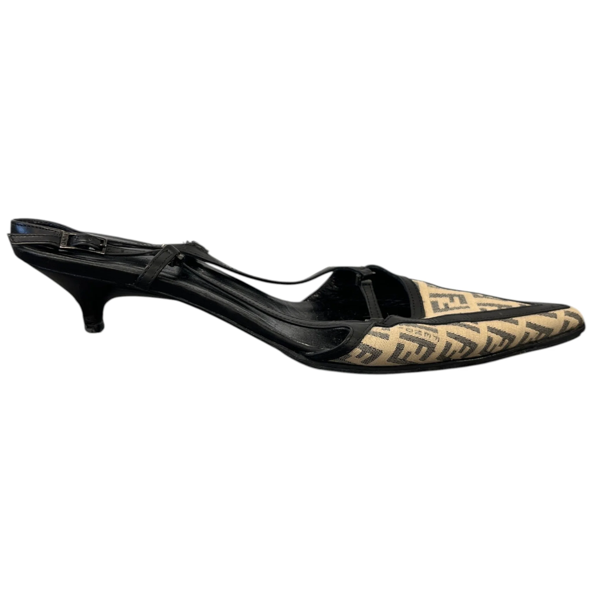 Women's Pointed Toe Ff Monogram Heels Black Size EU 37.5 / UK 4.5