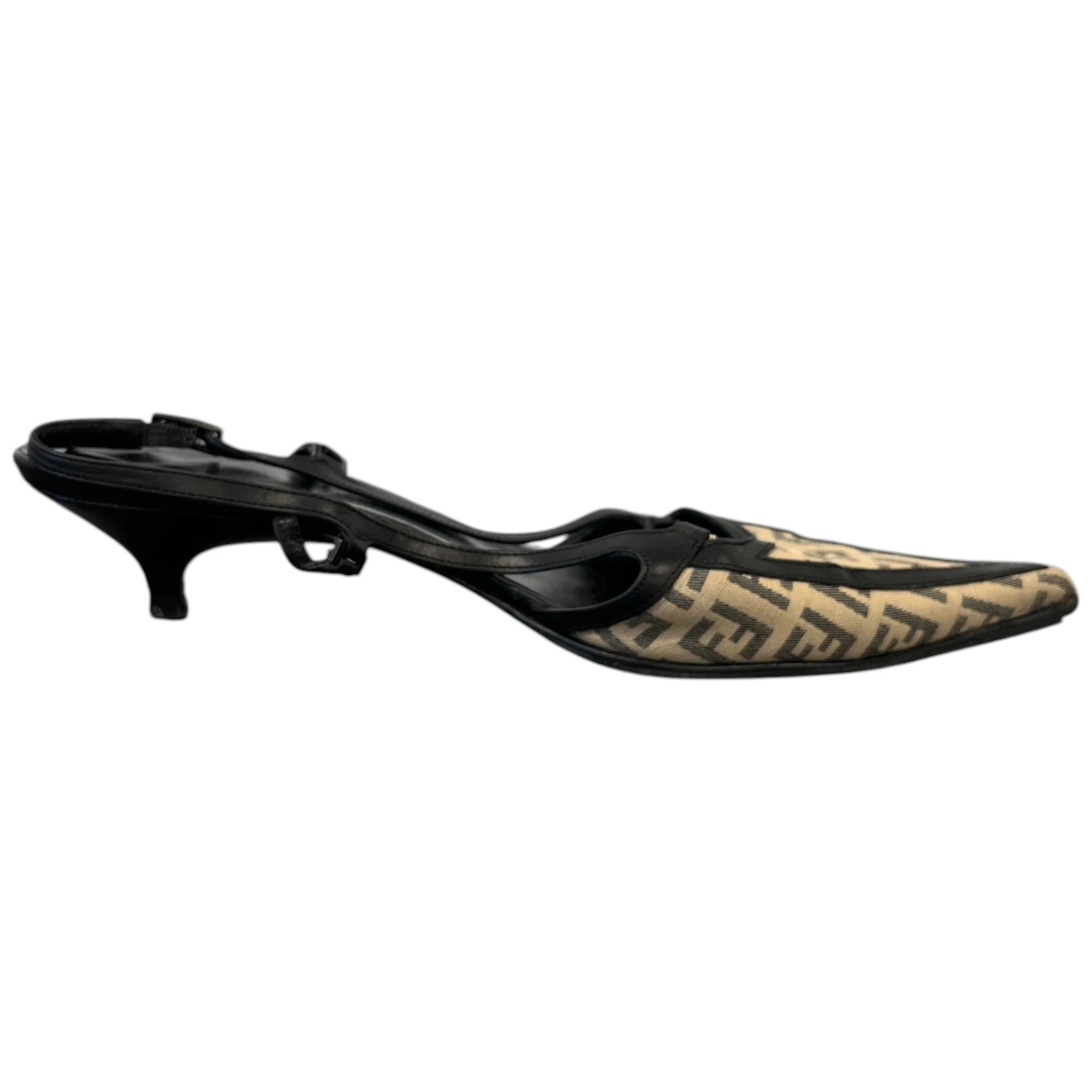 Women's Pointed Toe Ff Monogram Heels Black Size EU 37.5 / UK 4.5 - Image 4
