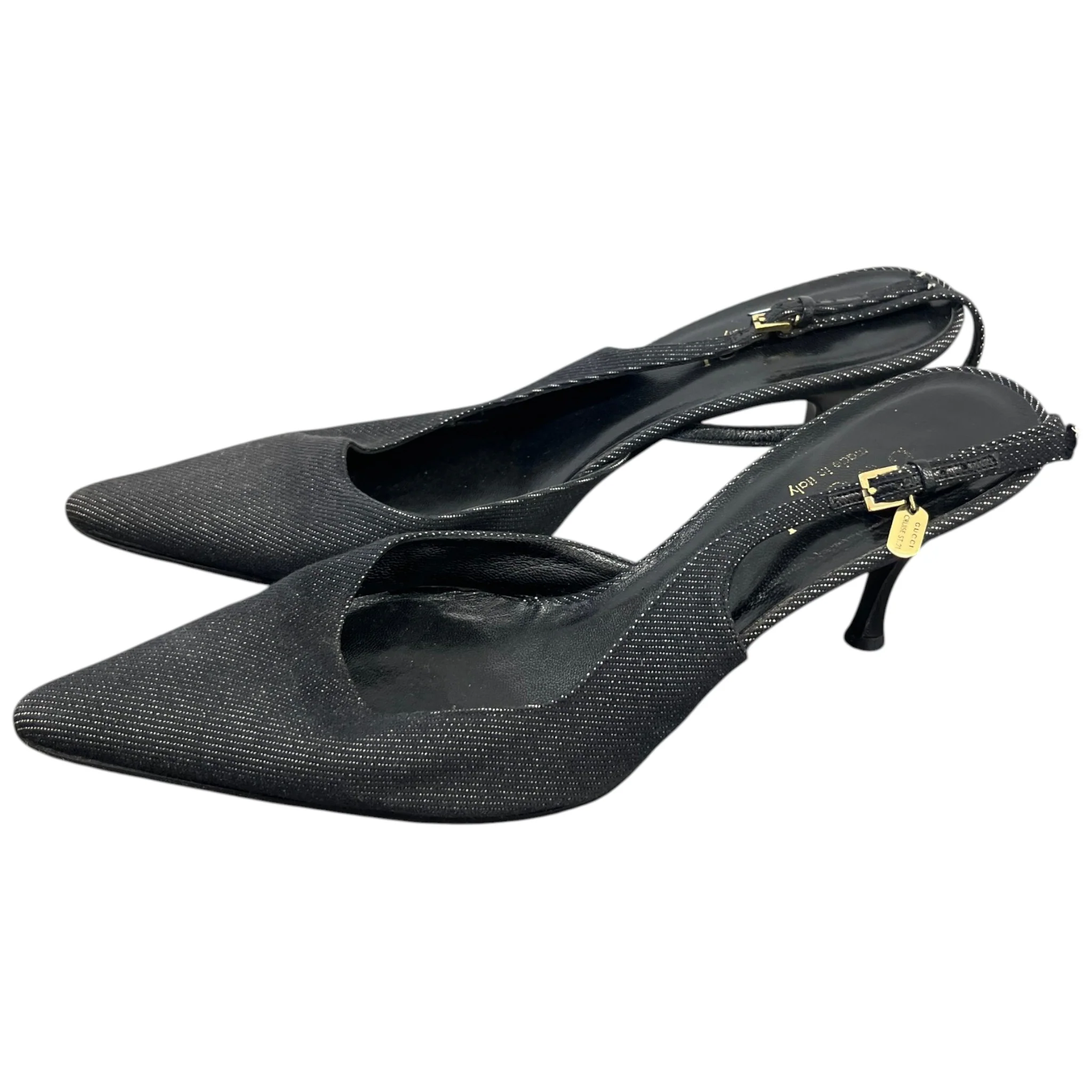 Women's Pointed Toe Slingbacks Heels Black Size EU 38.5 / UK 5.5 - Image 9