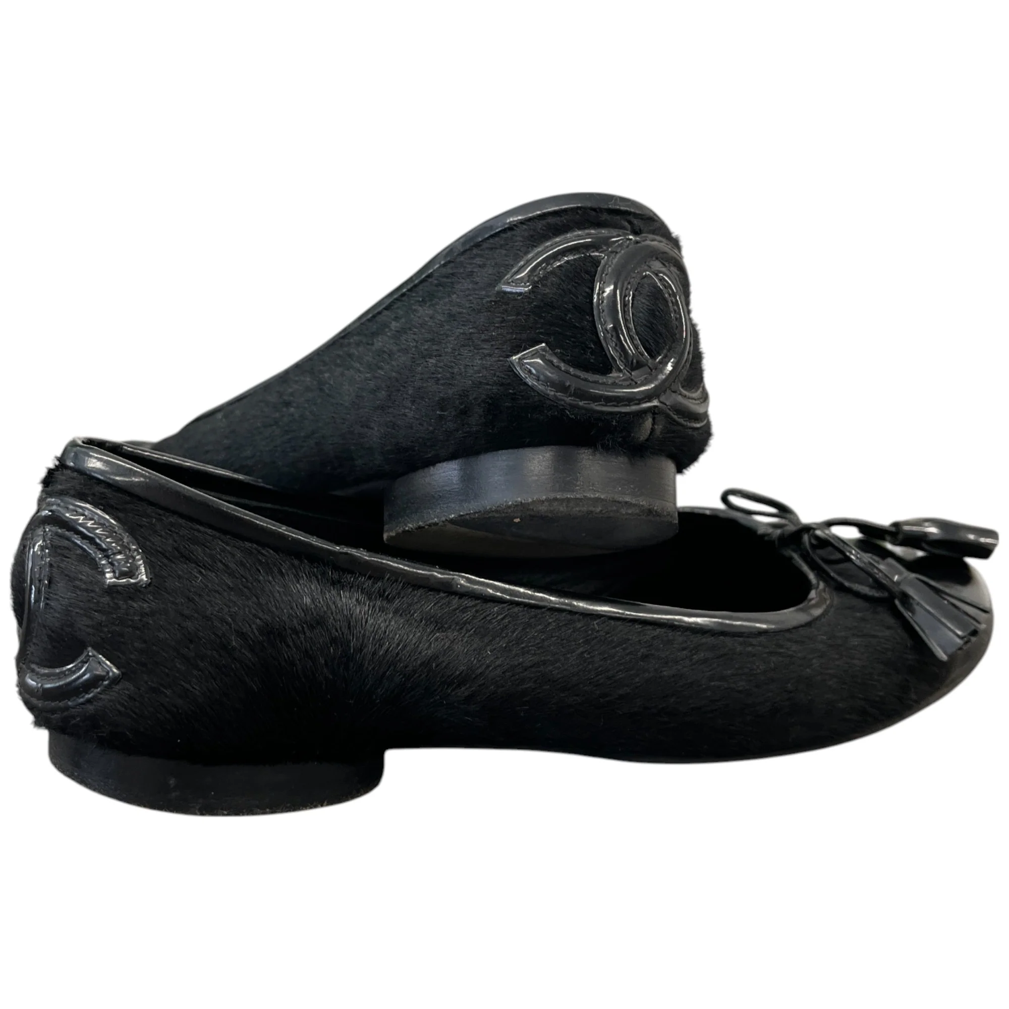 Women's Pony Hair Cc Logo Mules Black Size EU 34 / UK 1 - Image 10