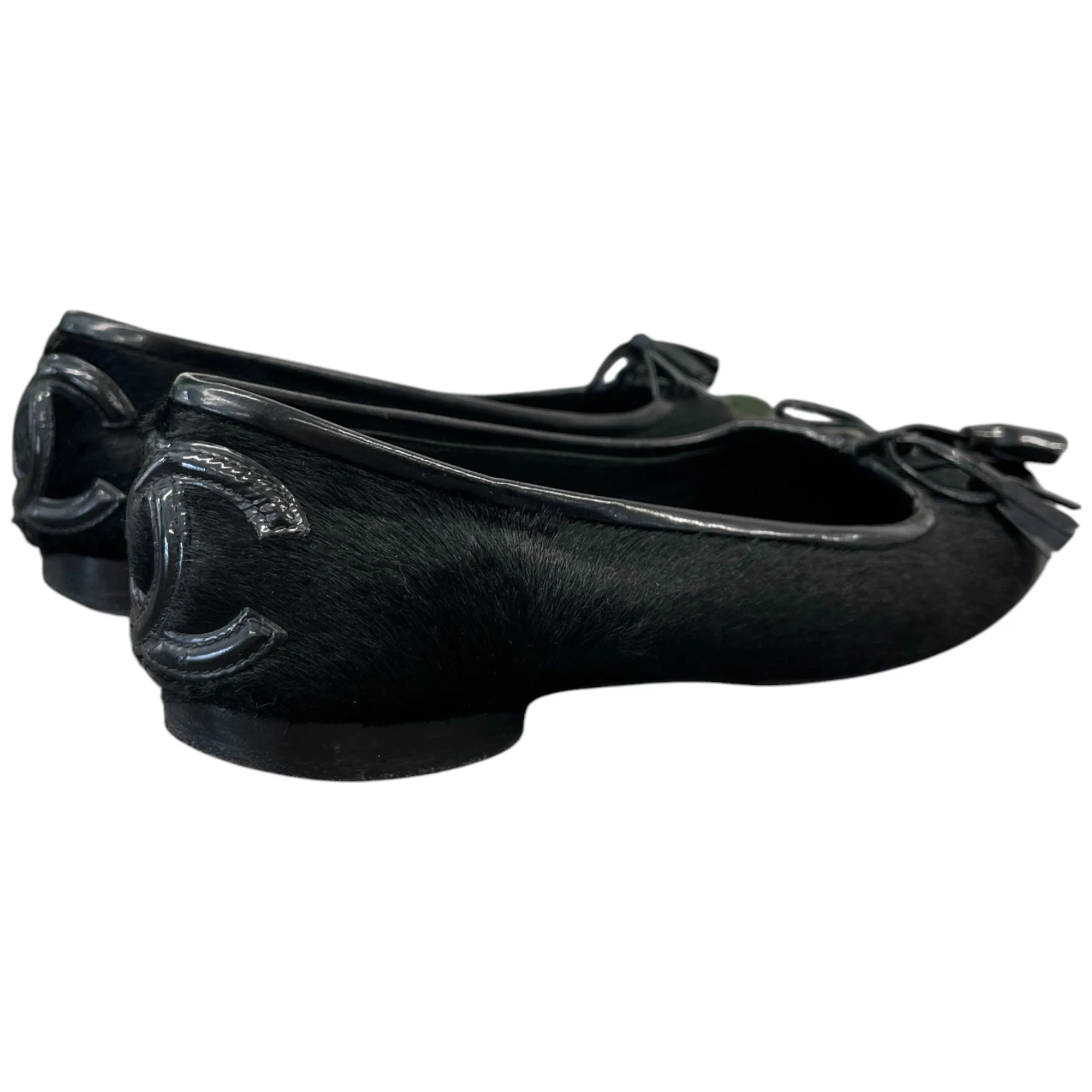 Women's Pony Hair Cc Logo Mules Black Size EU 34 / UK 1 - Image 9