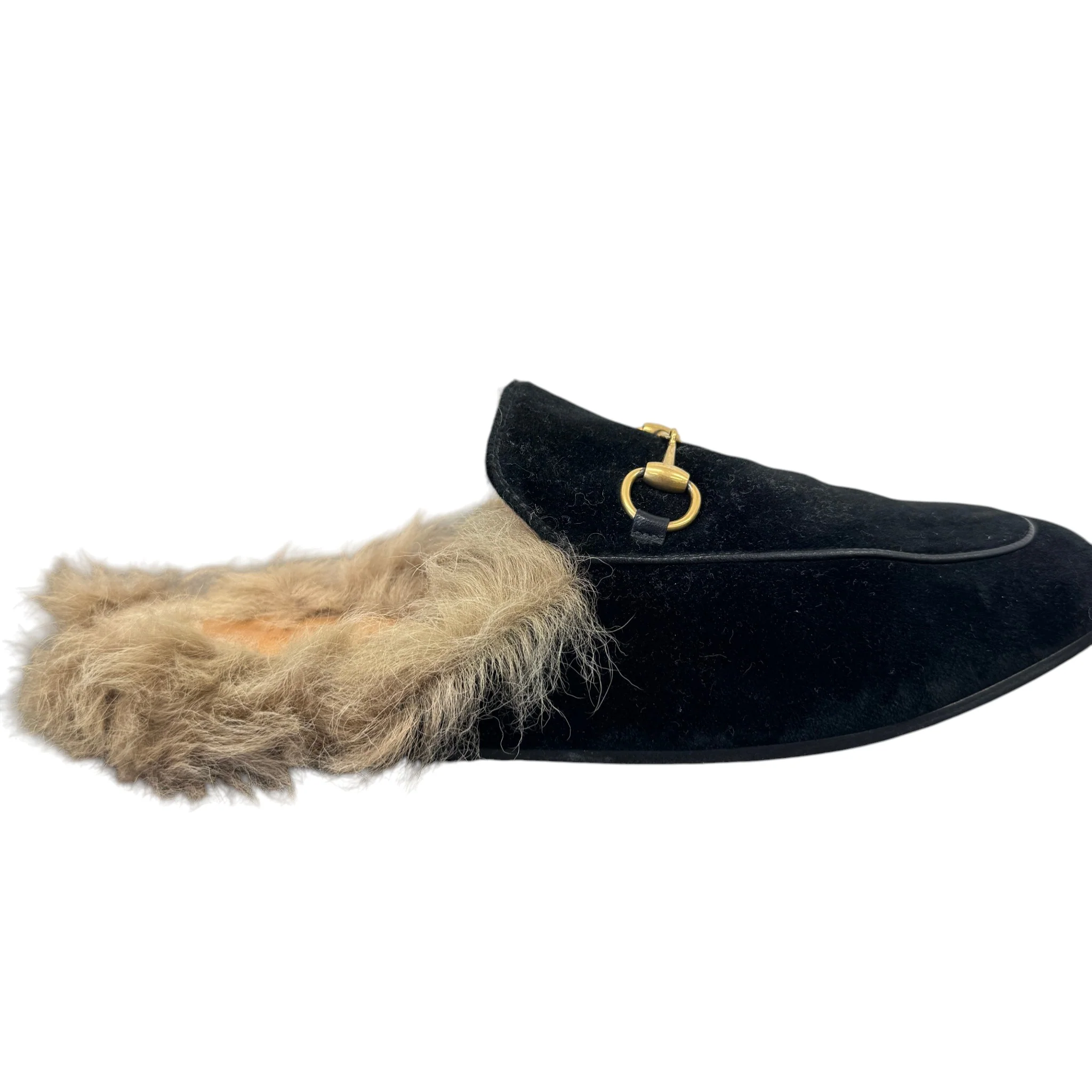 Women's Princetown Fur Loafers Black Size EU 39 / UK 6