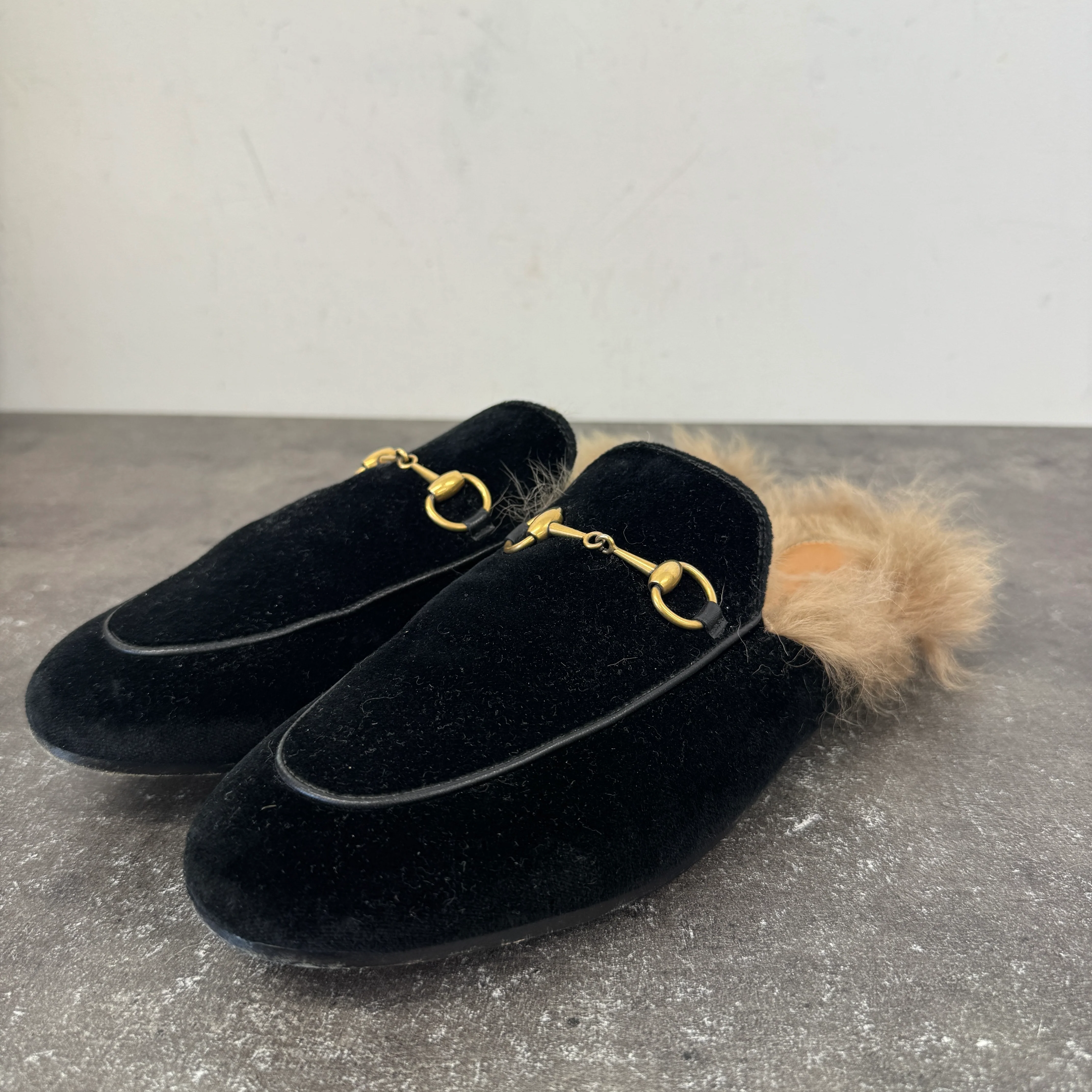 Women's Princetown Fur Loafers Black Size EU 39 / UK 6 - Image 11
