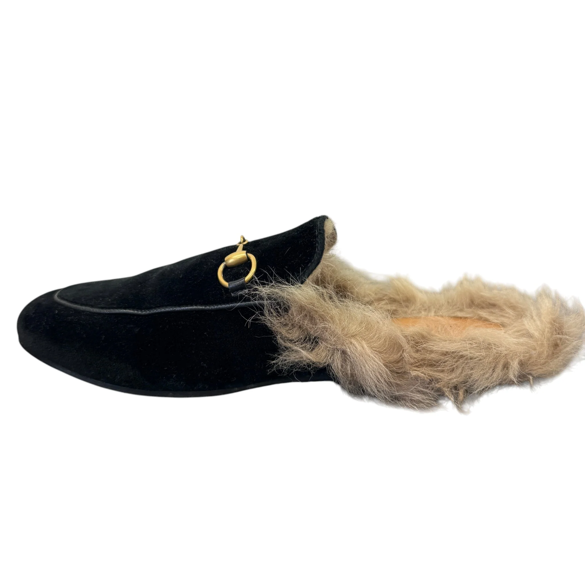 Women's Princetown Fur Loafers Black Size EU 39 / UK 6 - Image 2