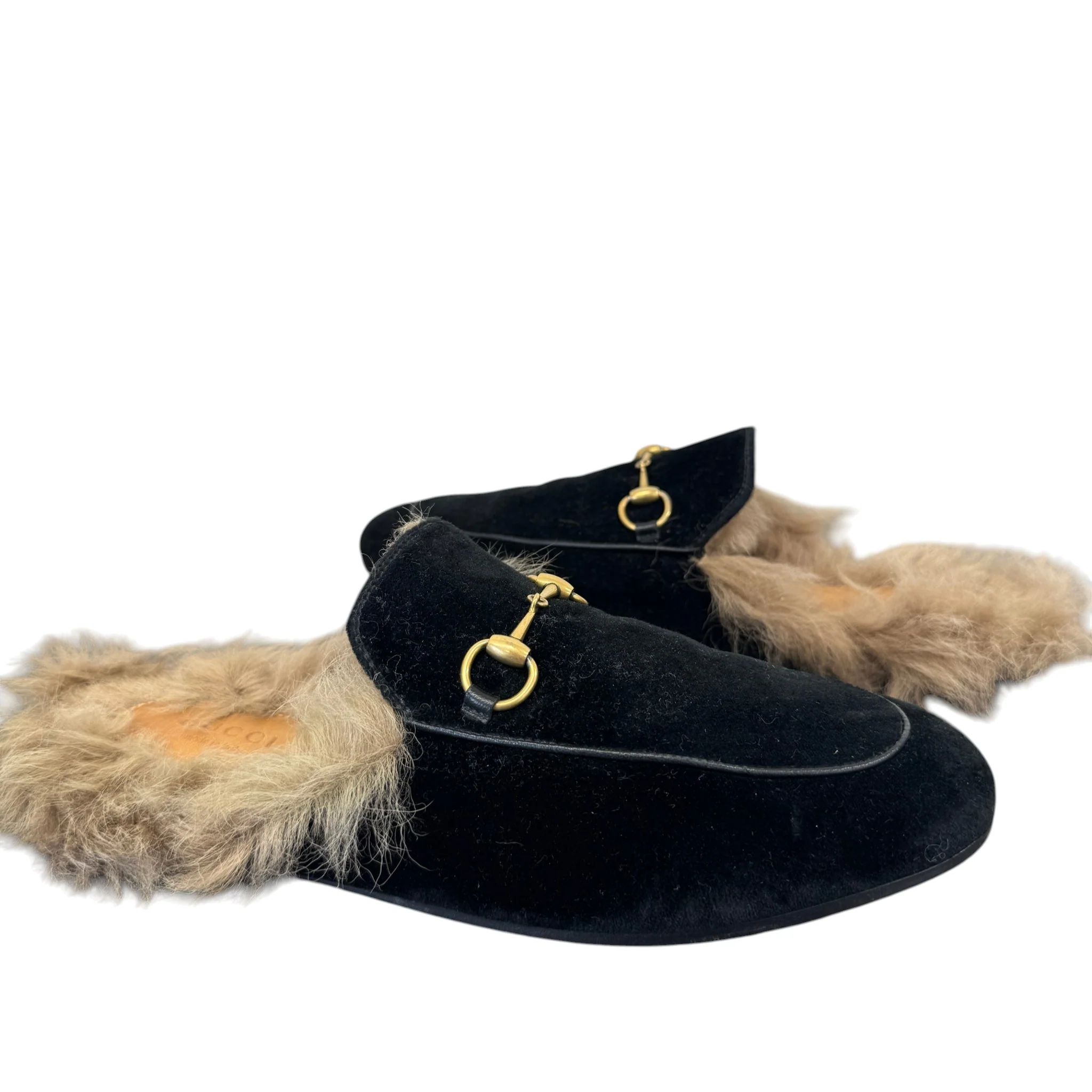 Women's Princetown Fur Loafers Black Size EU 39 / UK 6 - Image 3