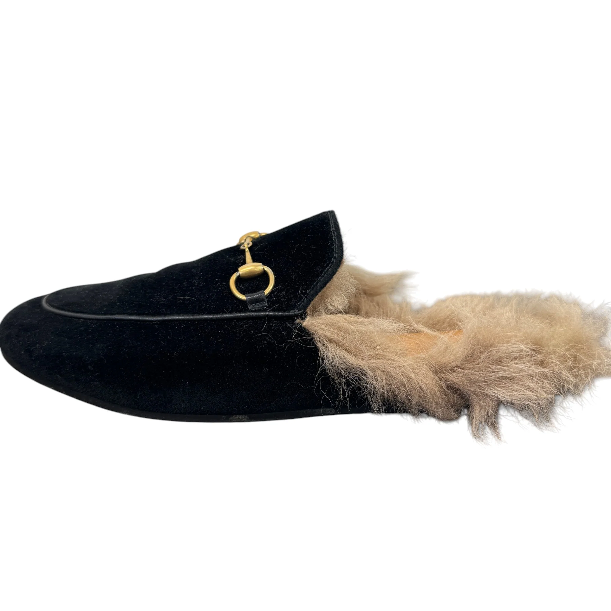 Women's Princetown Fur Loafers Black Size EU 39 / UK 6 - Image 4