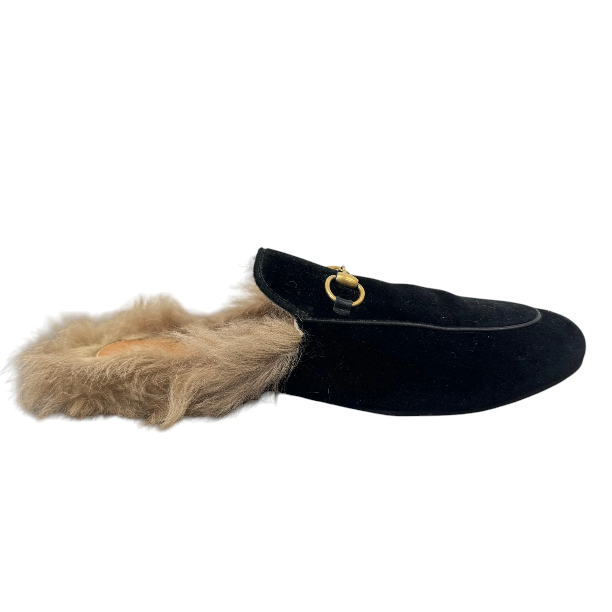 Women's Princetown Fur Loafers Black Size EU 39 / UK 6 - Image 5